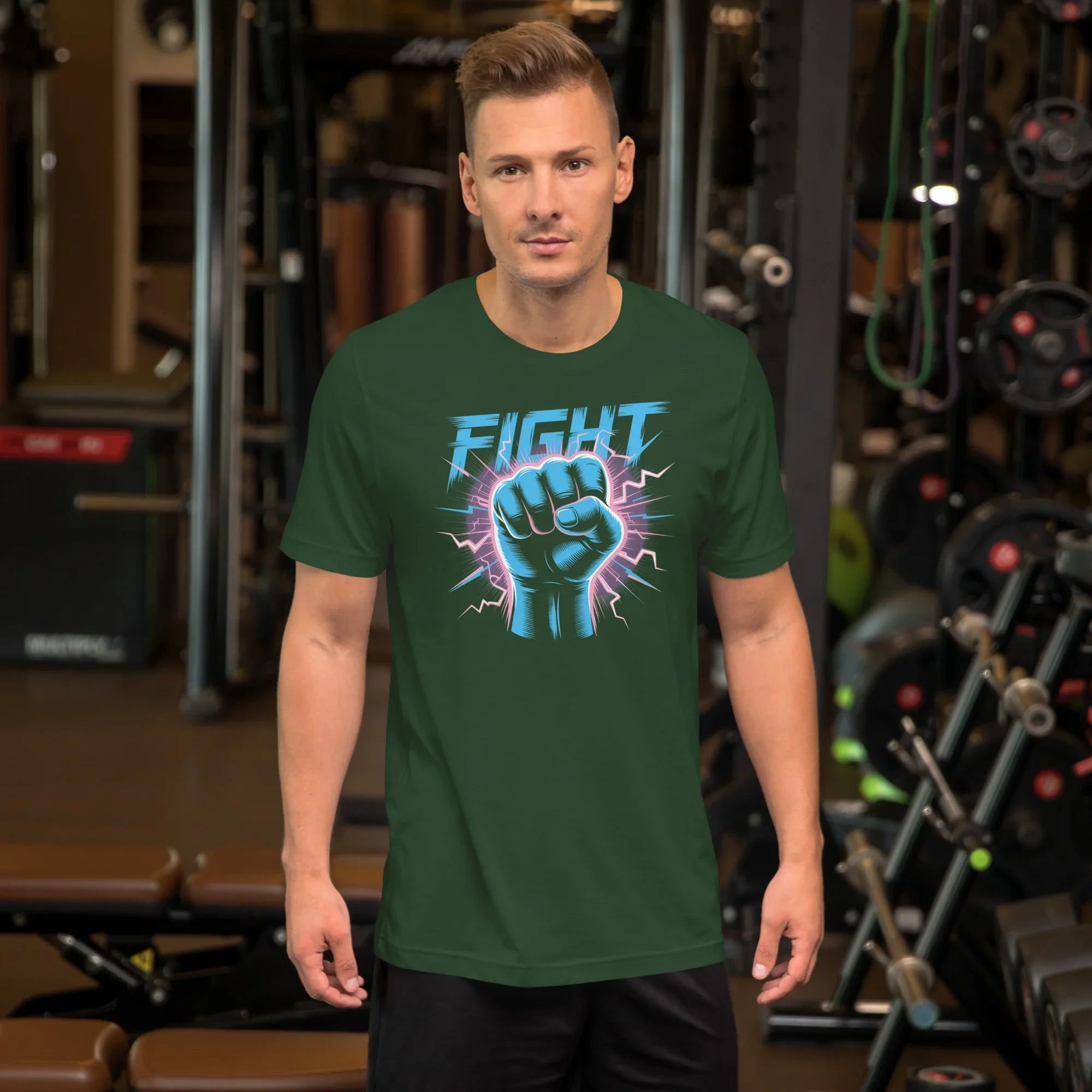 Electric Fist Neon Fight Graphic Tee – Lightning Strike Power Design - RaZits