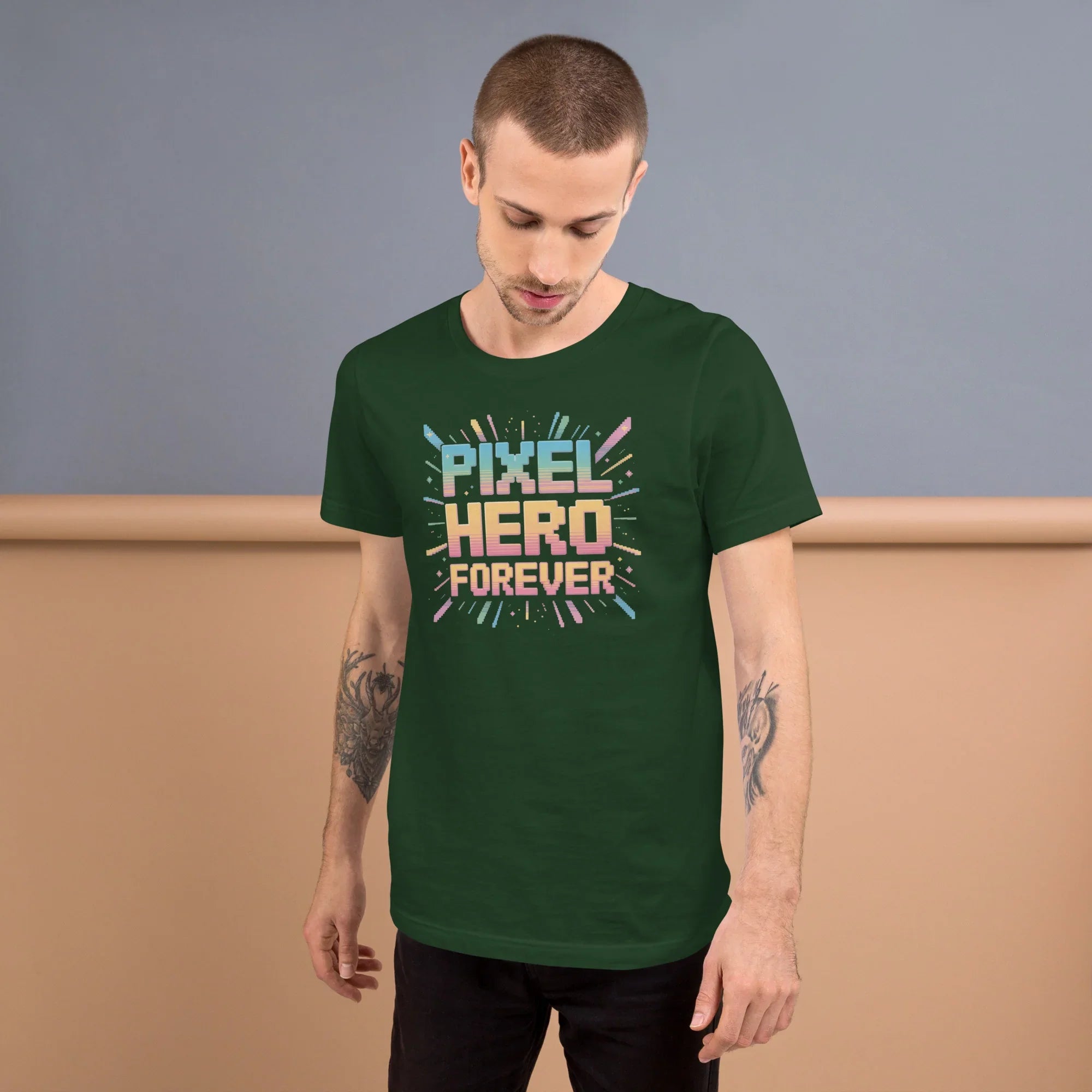 Pixel Hero Forever T-Shirt – Retro Pixel Art Gamer Tee - RaZits