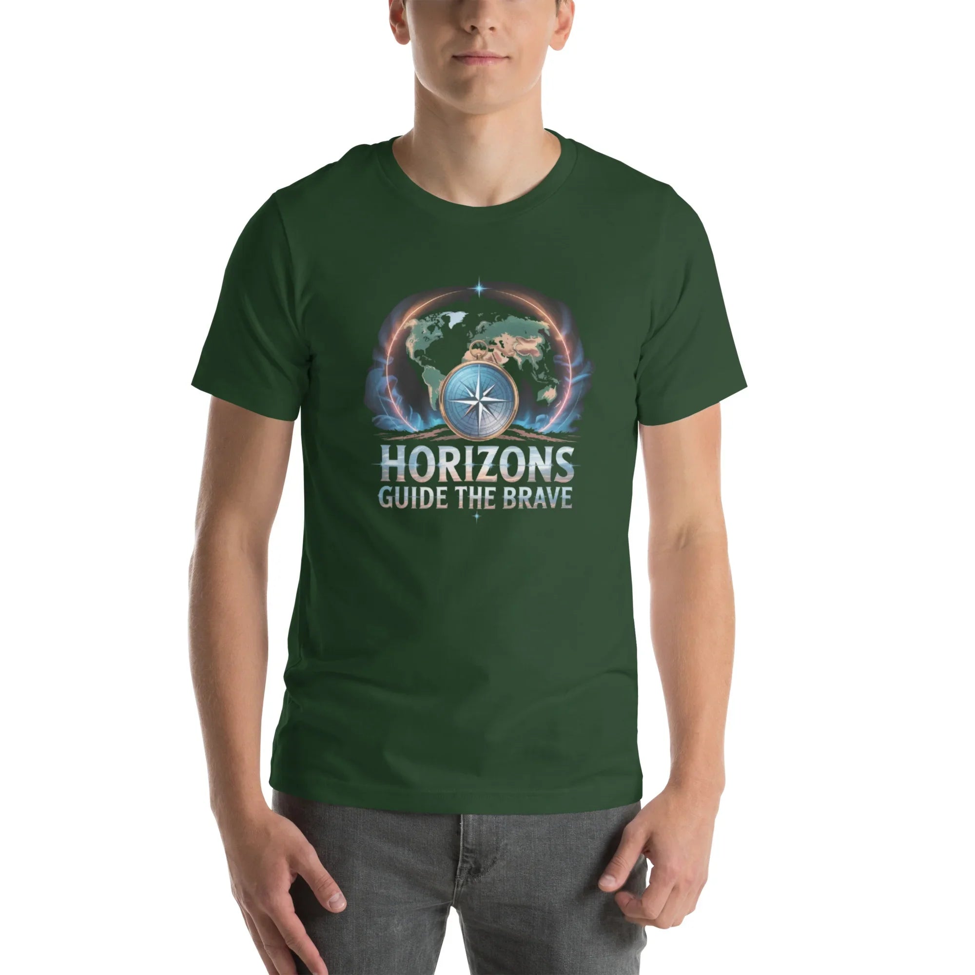 Horizons Guide the Brave T-Shirt – Compass of Courage Adventure Tee - RaZits
