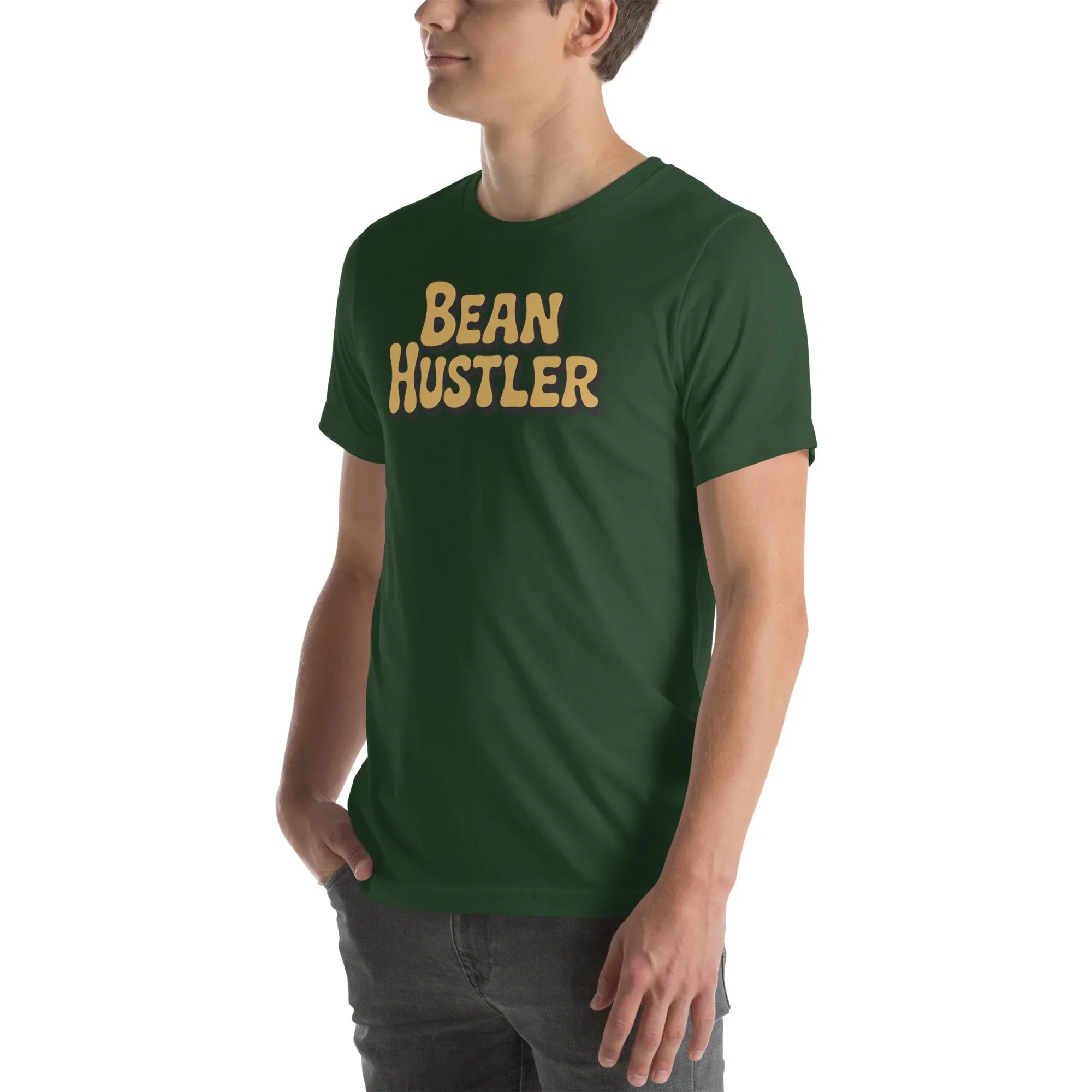 Bean Hustler T-Shirt – Bold Coffee Typography Design - RaZits
