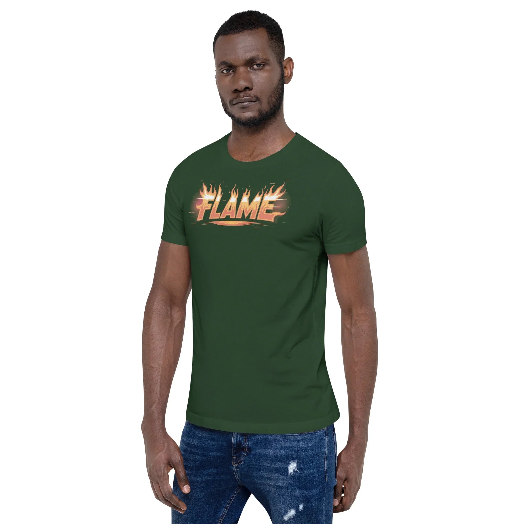 FLAME Graphic Shirt – Fiery Lettering Apparel for Action Fighters - RaZits
