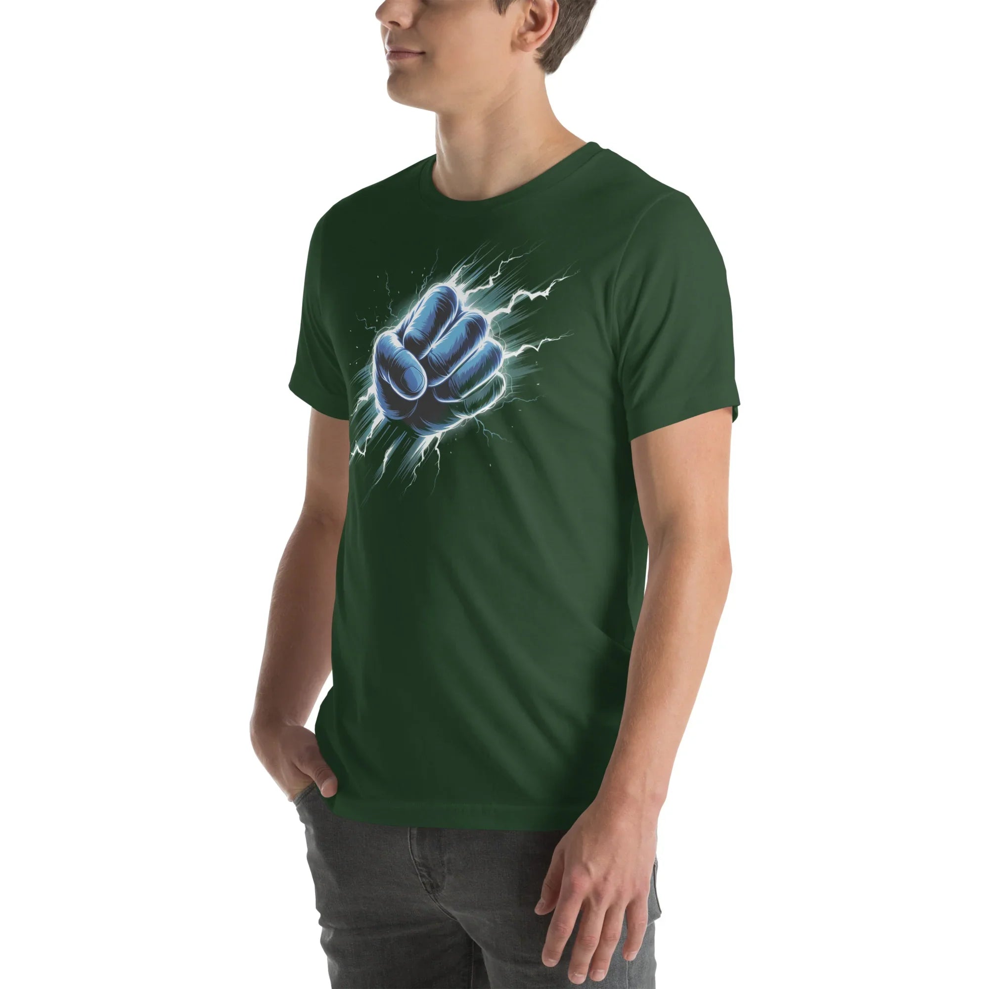 Electric Fist Graphic Shirt – Power Strike Apparel for Action Fighters - RaZits