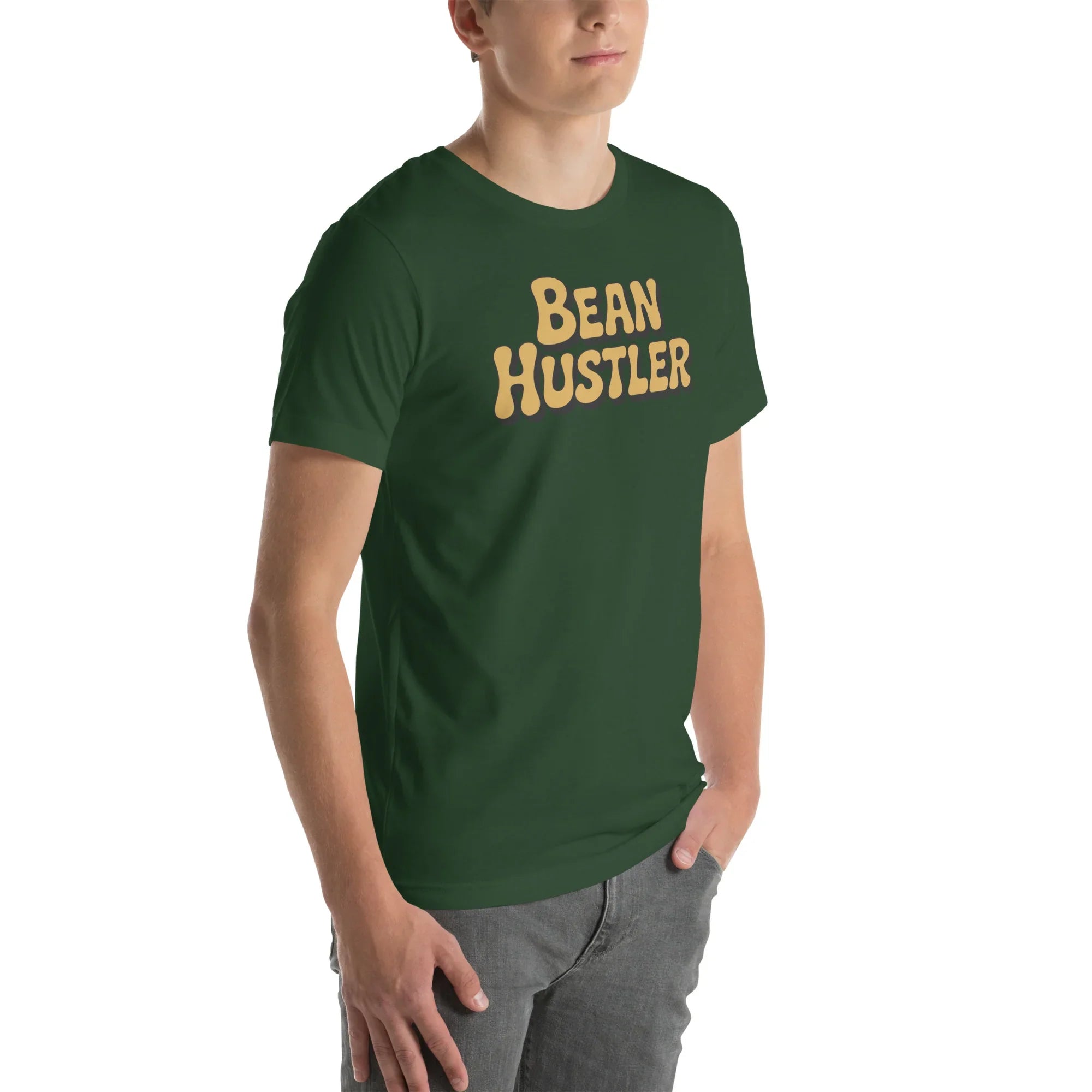 Bean Hustler T-Shirt – Bold Coffee Typography Design - RaZits