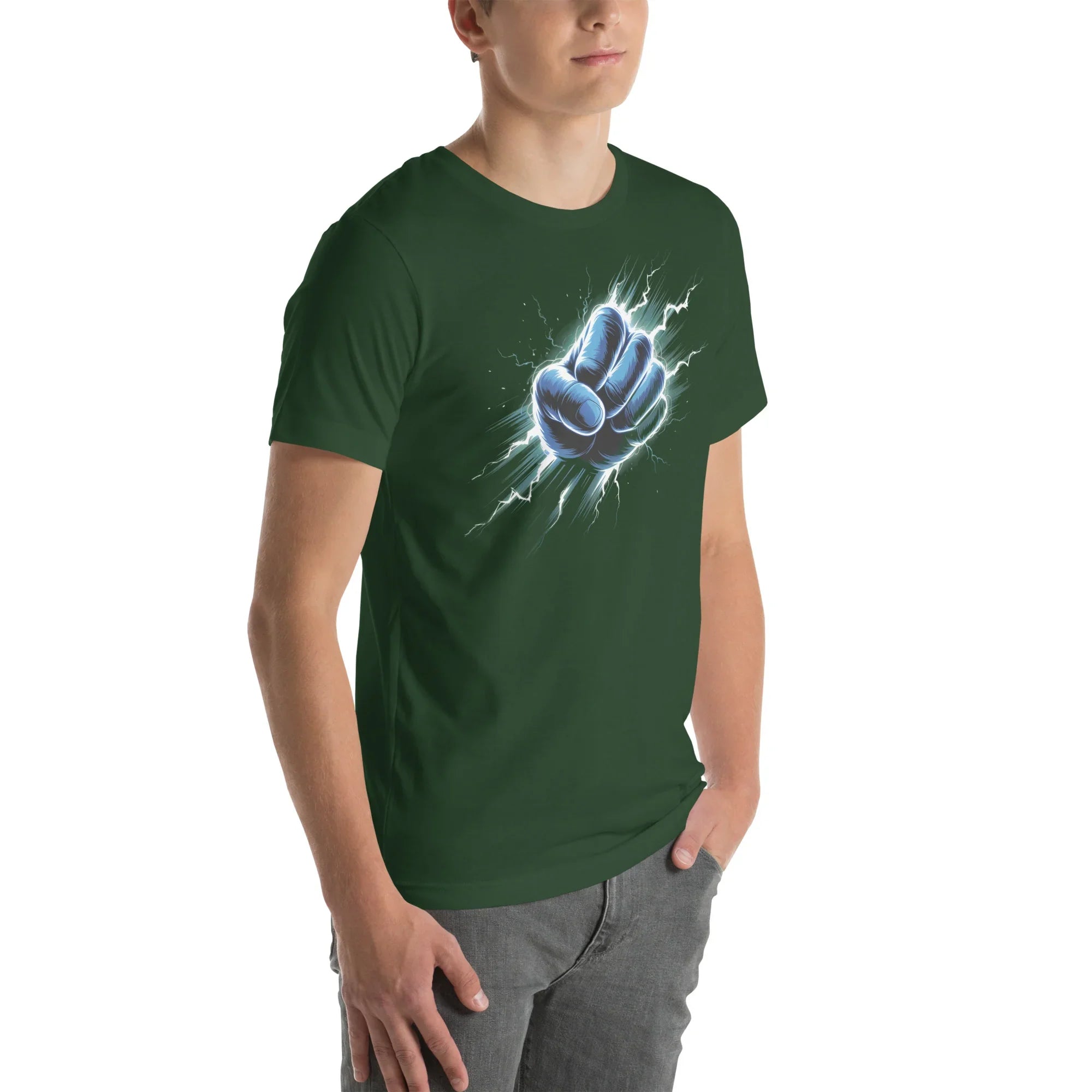 Electric Fist Graphic Shirt – Power Strike Apparel for Action Fighters - RaZits