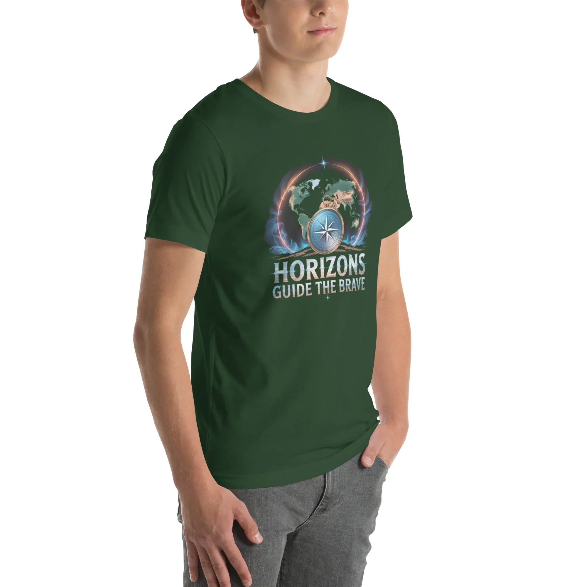 Horizons Guide the Brave T-Shirt – Compass of Courage Adventure Tee - RaZits
