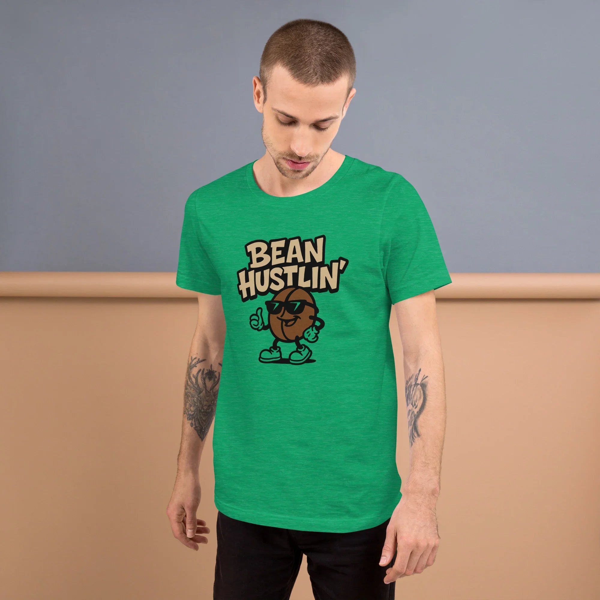 Bean Hustlin’ T-Shirt – Cool Coffee Bean Cartoon - RaZits