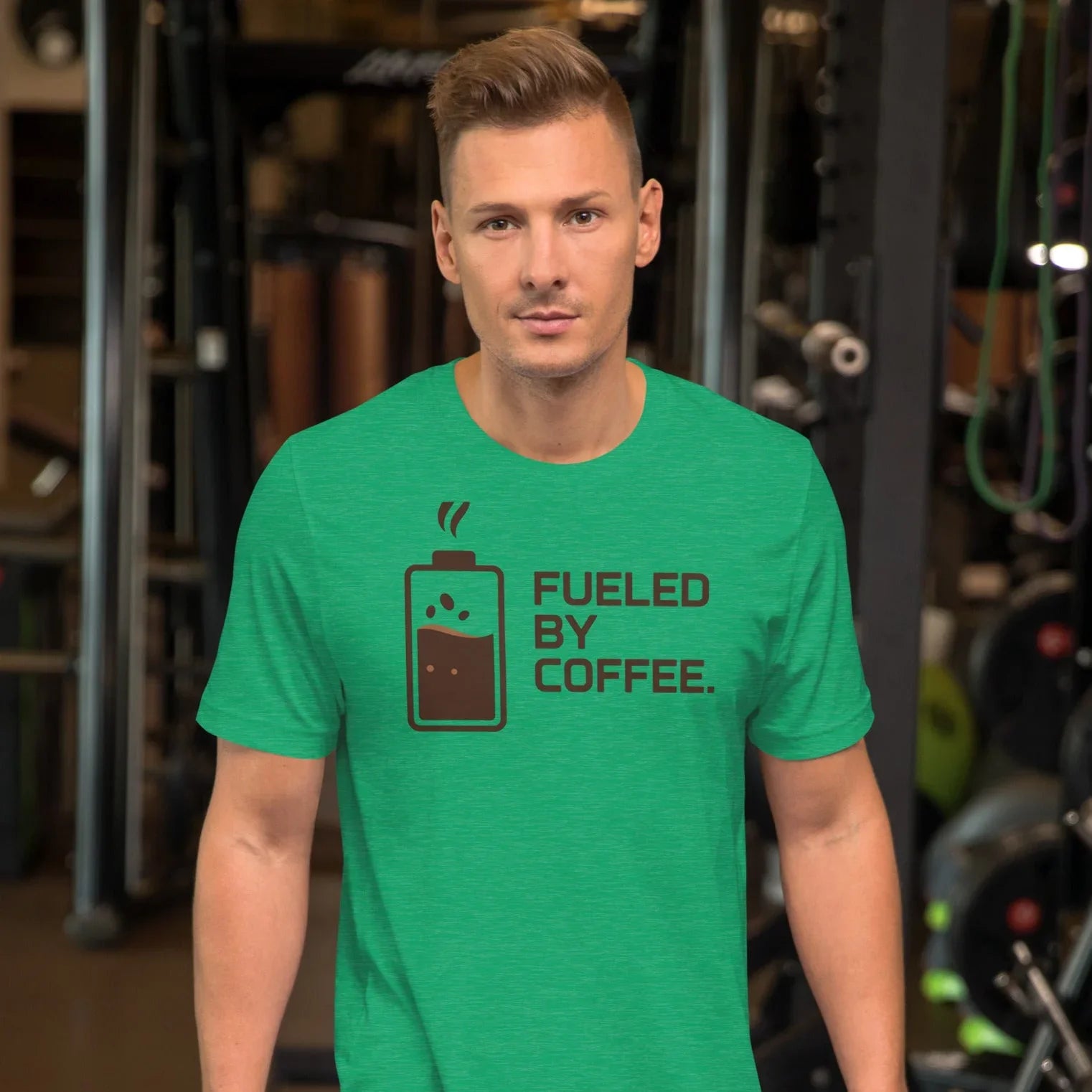 Fueled by Coffee T-Shirt – Battery Power Coffee Graphic - RaZits