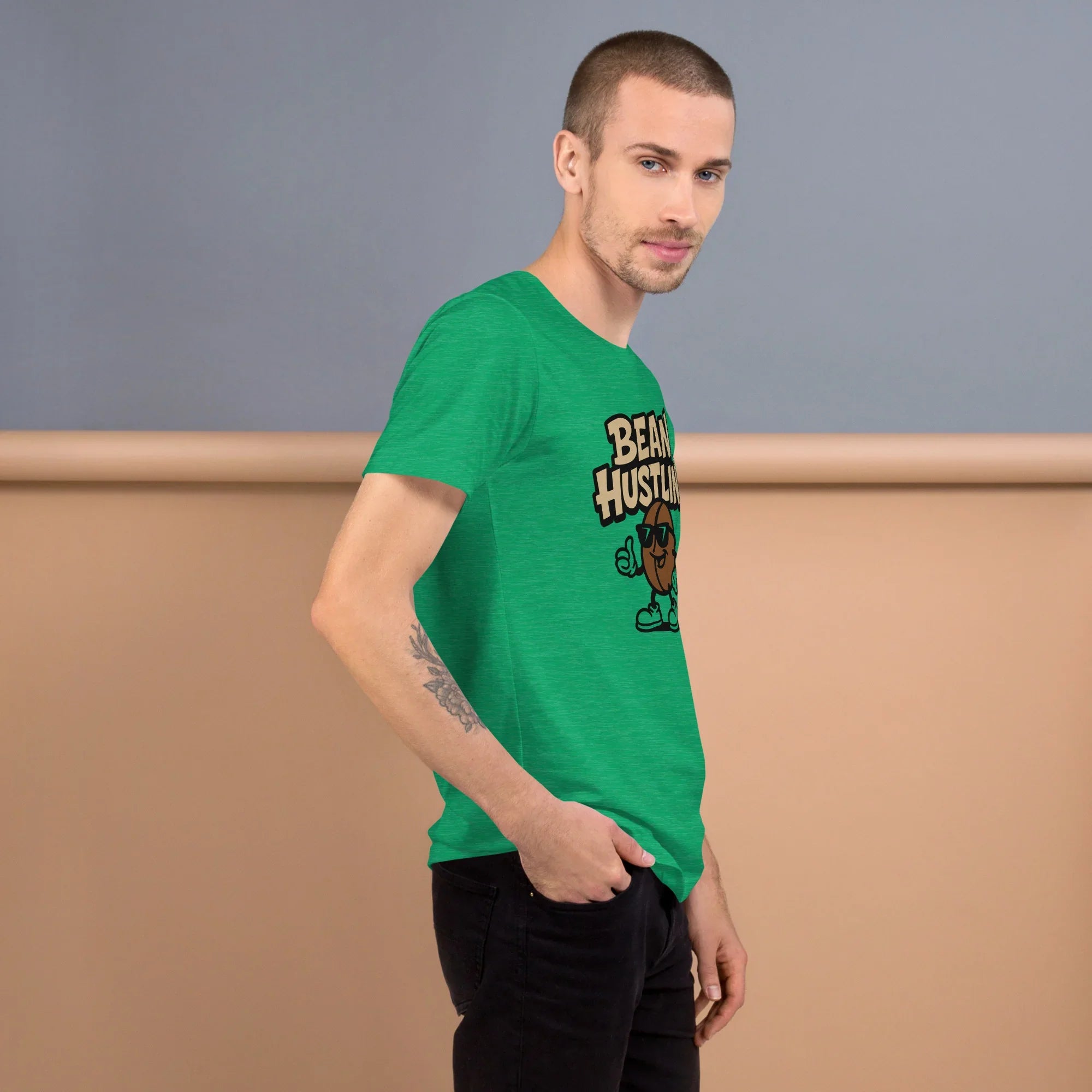 Bean Hustlin’ T-Shirt – Cool Coffee Bean Cartoon - RaZits