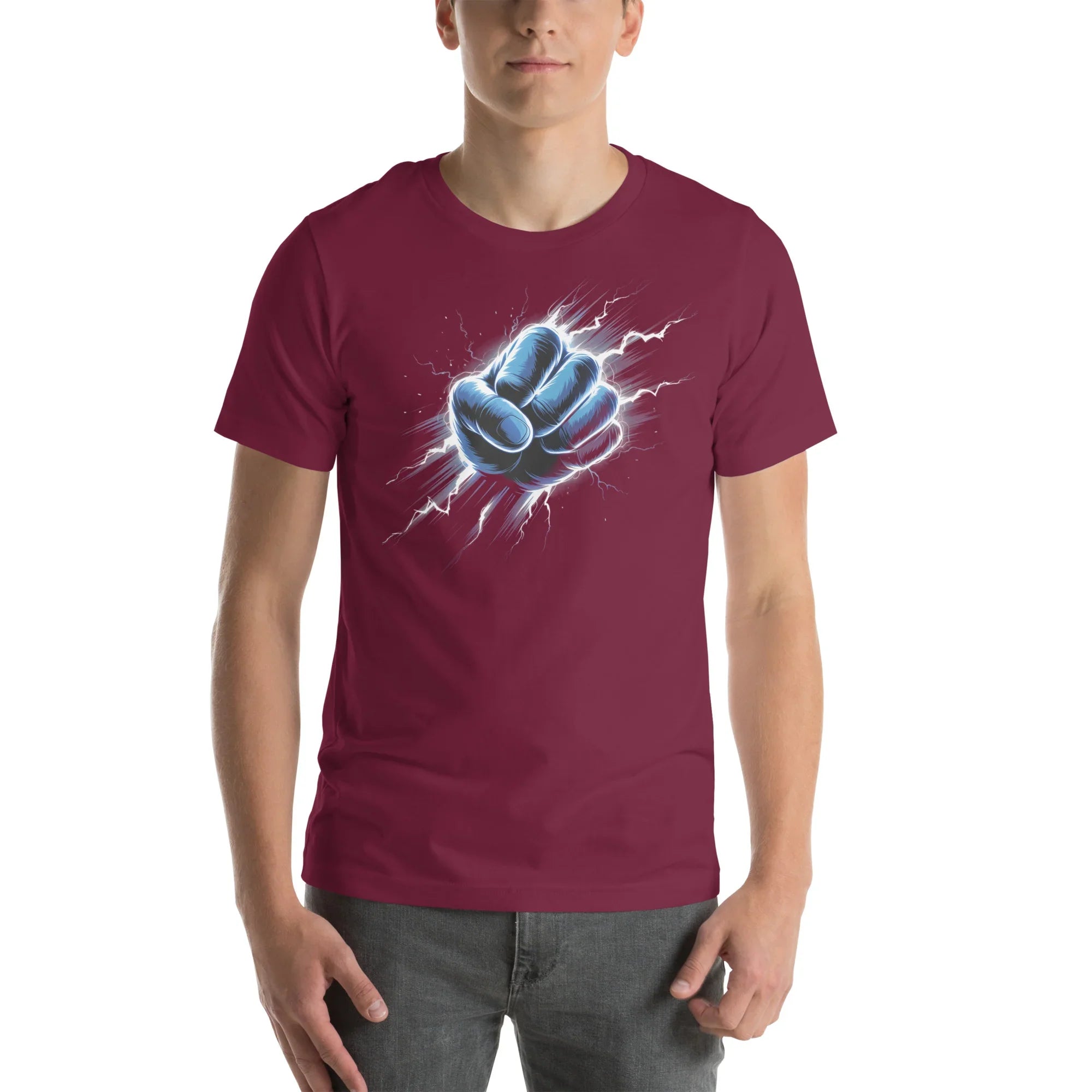 Electric Fist Graphic Shirt – Power Strike Apparel for Action Fighters - RaZits