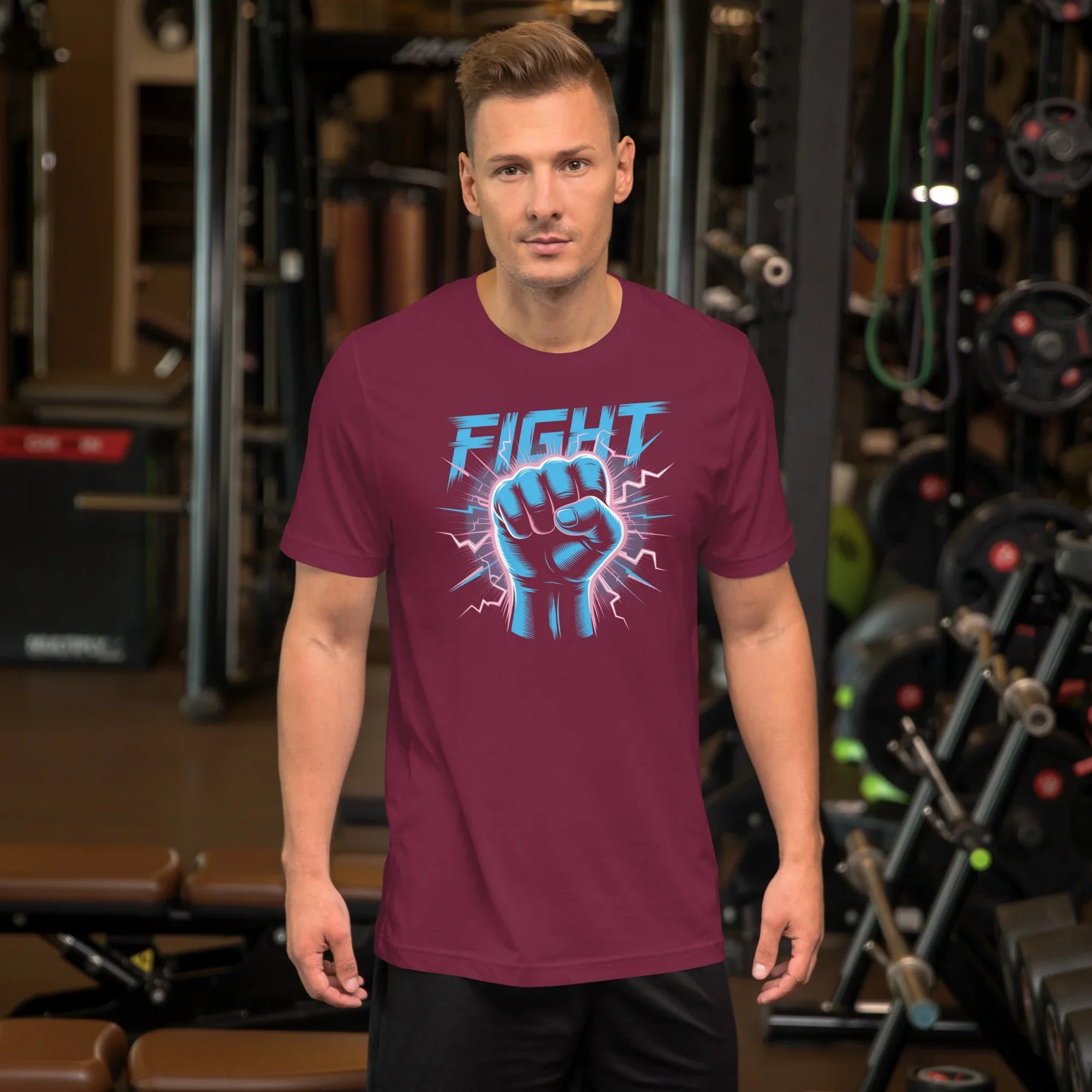 Electric Fist Neon Fight Graphic Tee – Lightning Strike Power Design - RaZits