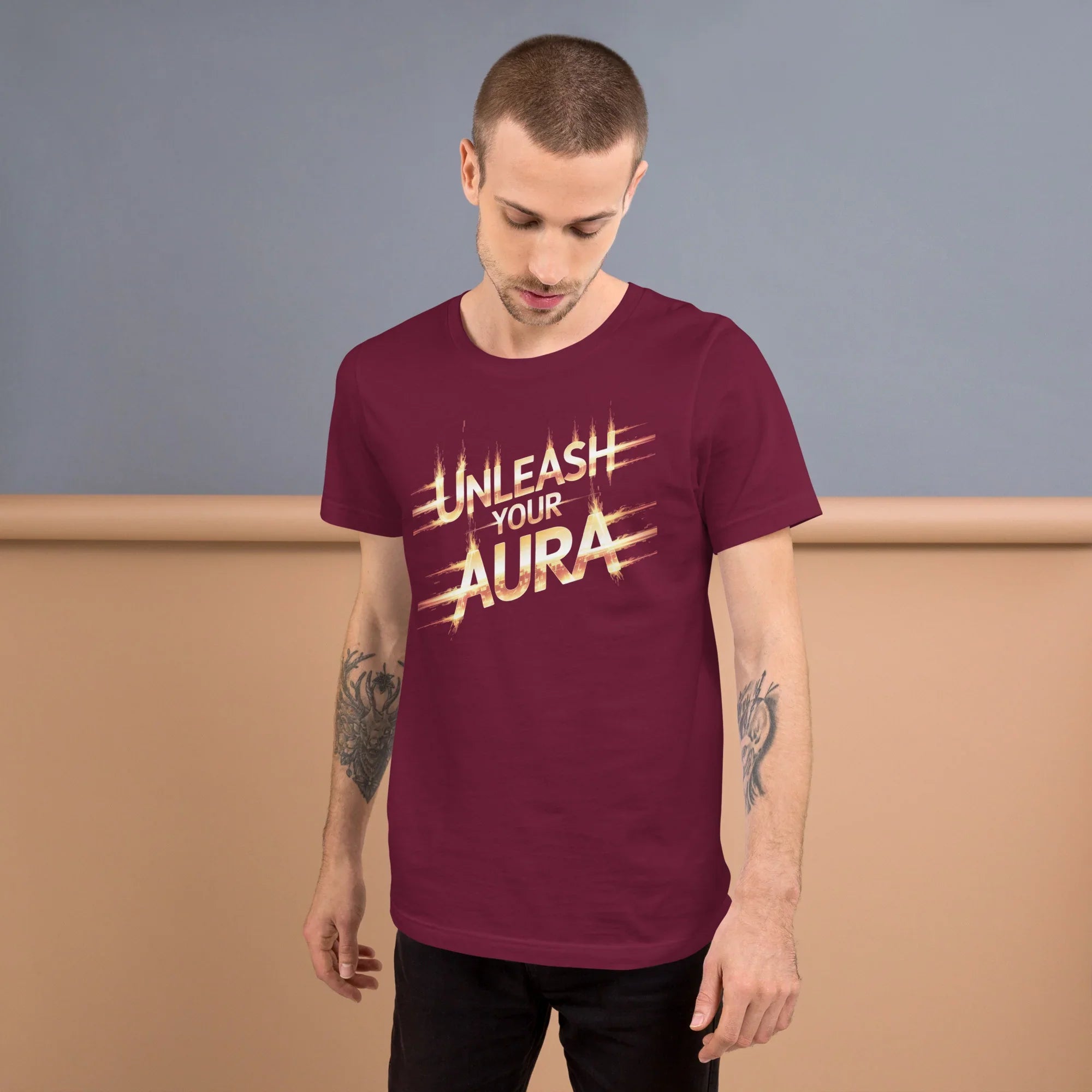Unleash Your Aura Graphic Tee – Fiery Energy Burst Design - RaZits