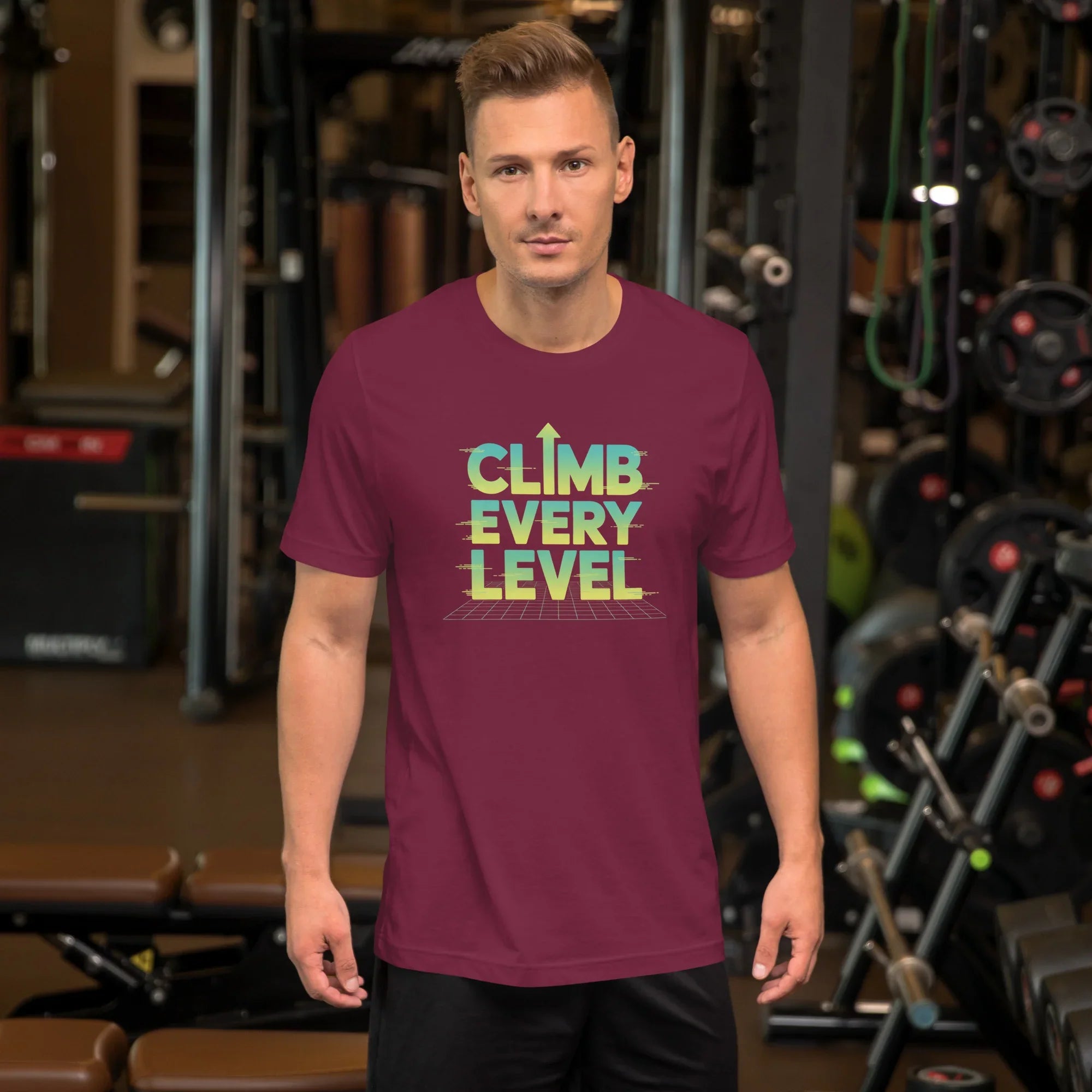 Climb Every Level T-Shirt – Retro Gamer Motivation Tee - RaZits
