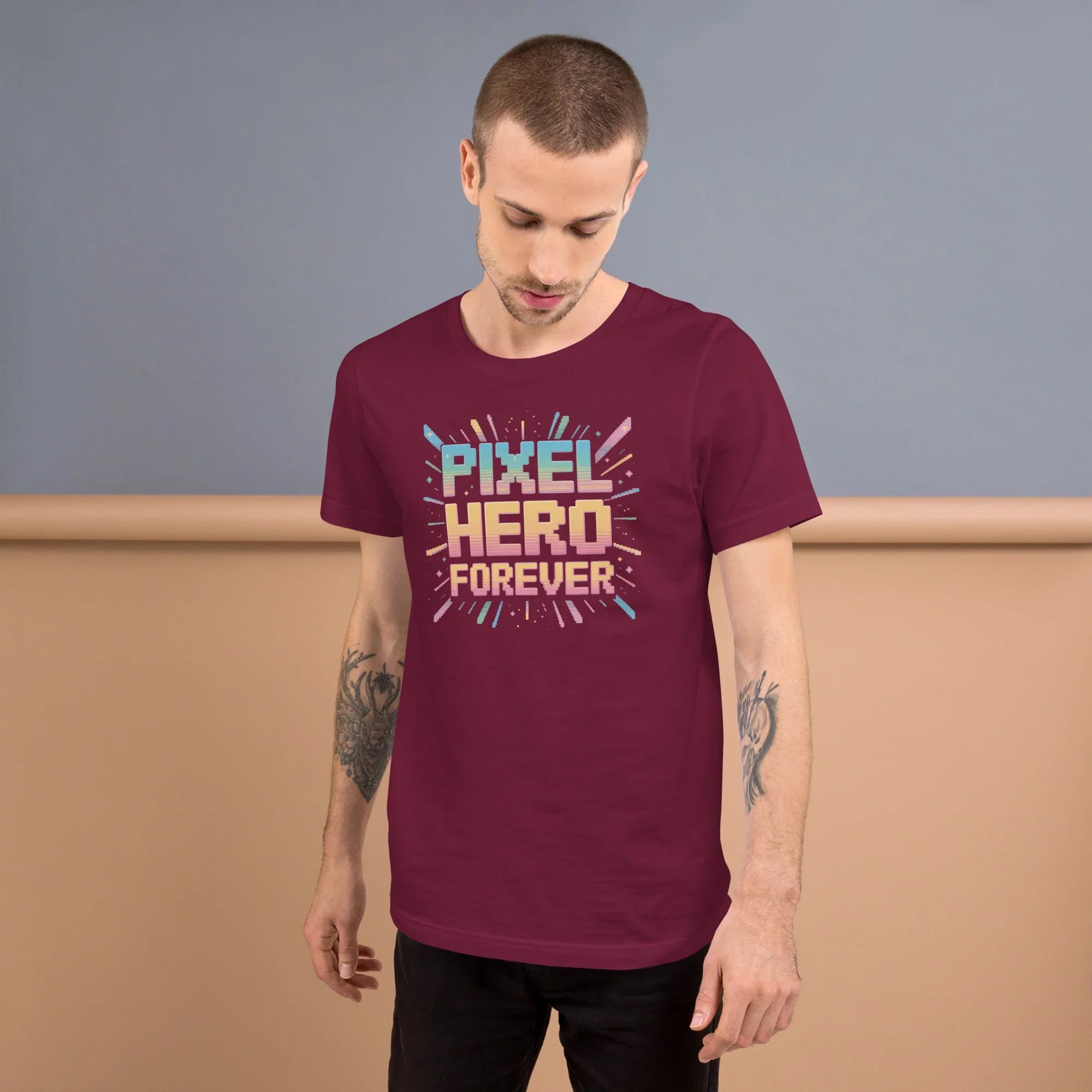 Pixel Hero Forever T-Shirt – Retro Pixel Art Gamer Tee - RaZits