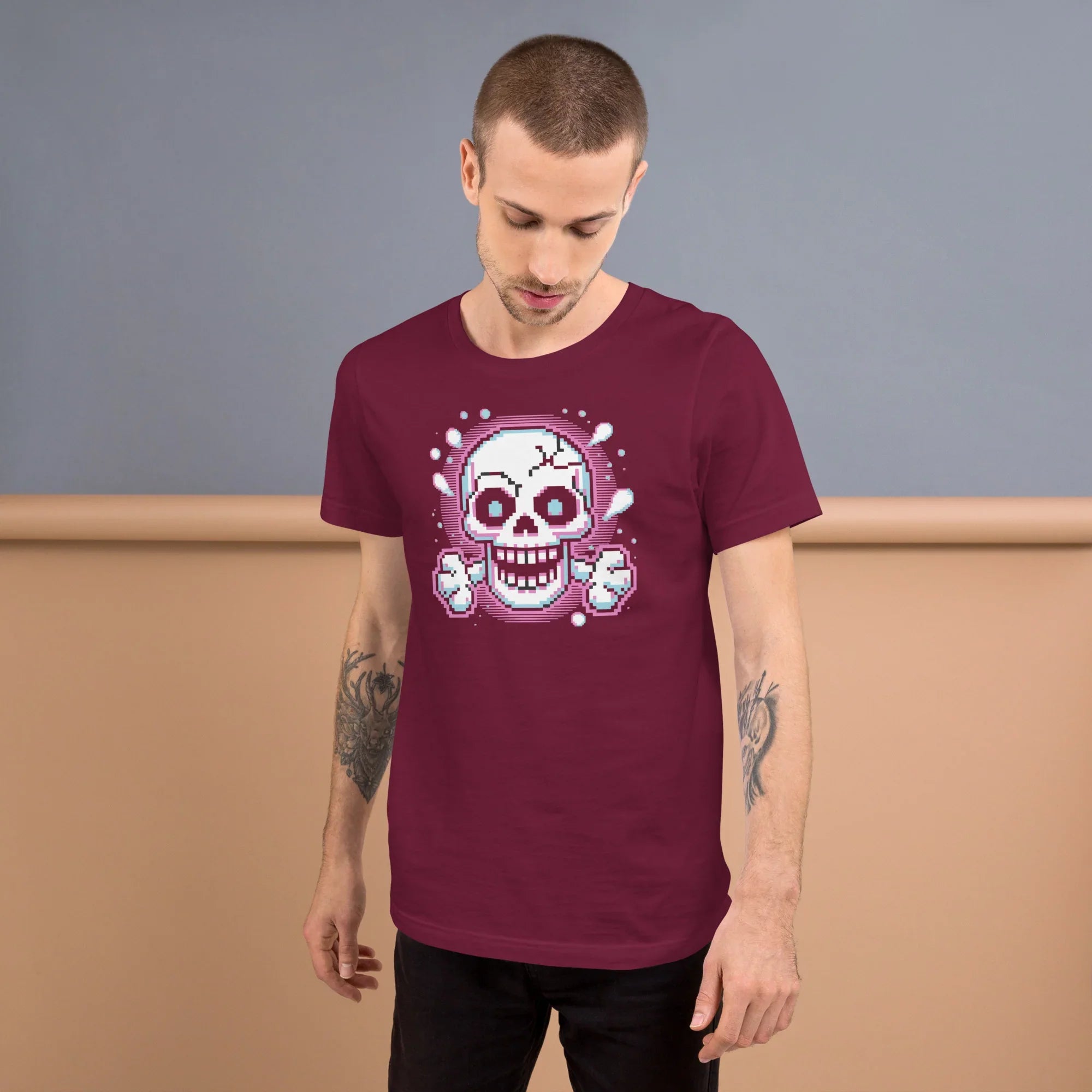 Pixel Skull Roguelike Shirt – Retro Dungeon Tee - RaZits