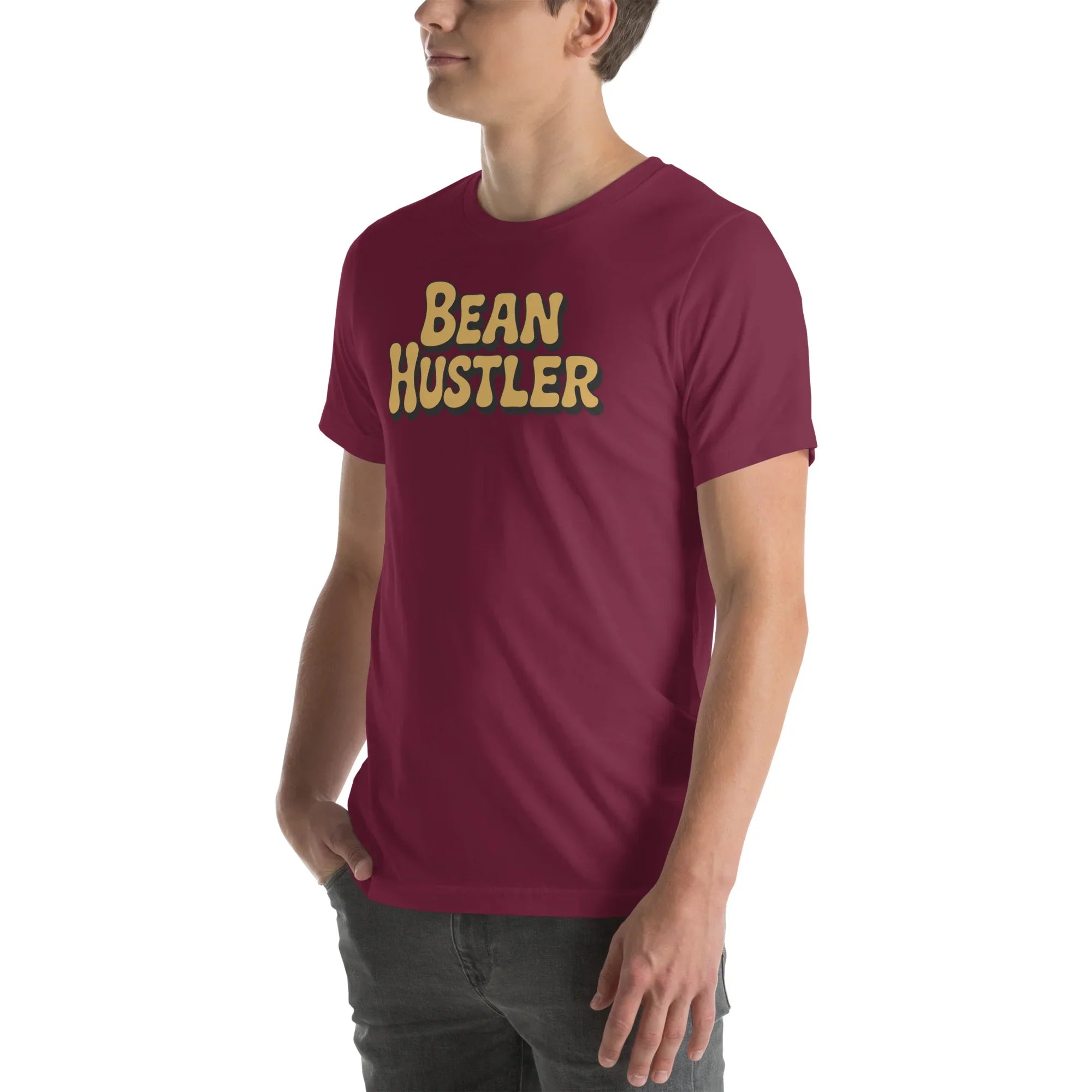 Bean Hustler T-Shirt – Bold Coffee Typography Design - RaZits
