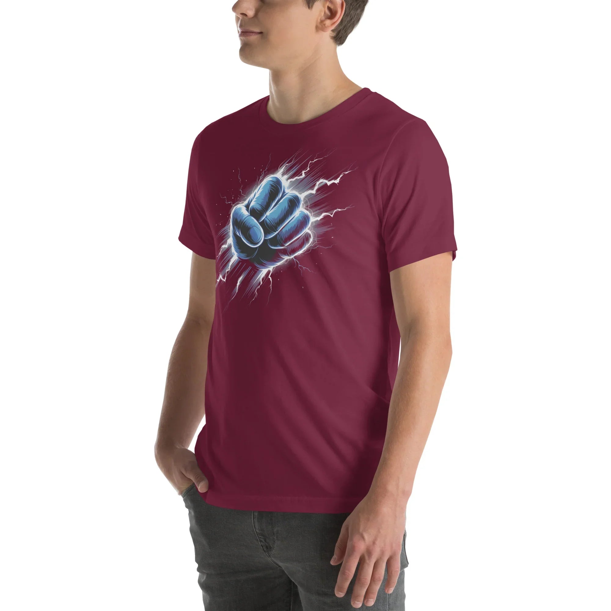 Electric Fist Graphic Shirt – Power Strike Apparel for Action Fighters - RaZits
