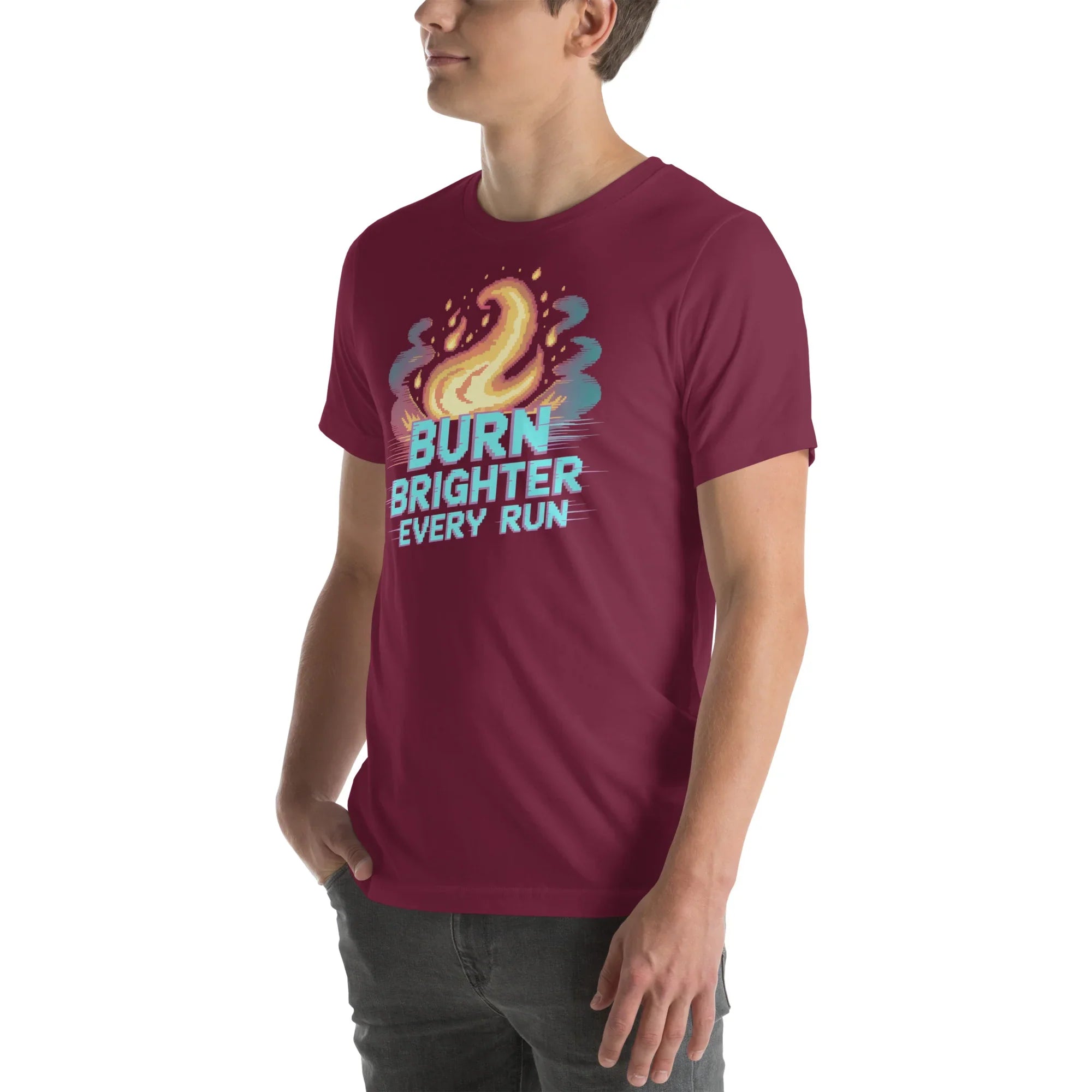 Burn Brighter Shirt – Pixel Flame Roguelike Tee - RaZits