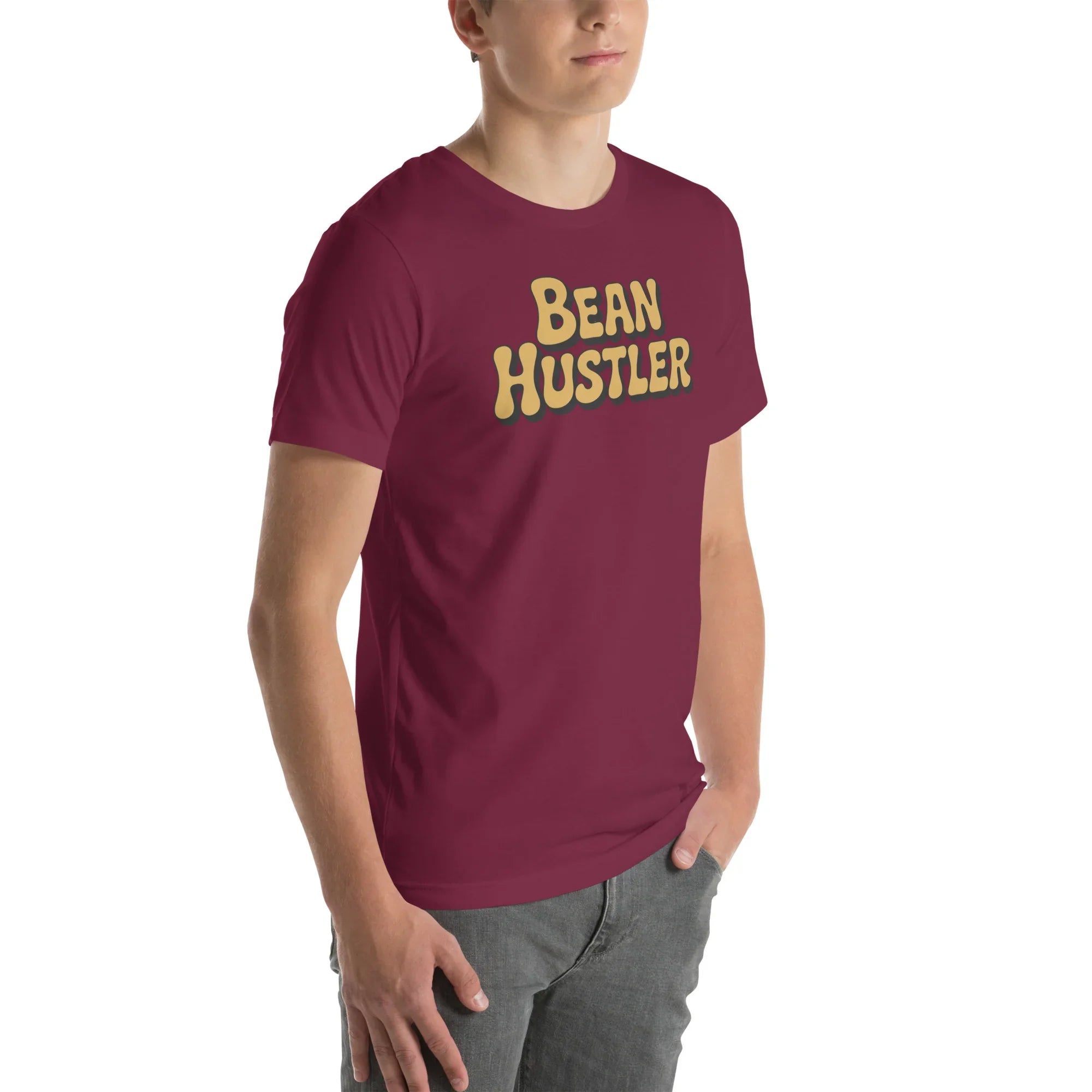 Bean Hustler T-Shirt – Bold Coffee Typography Design - RaZits