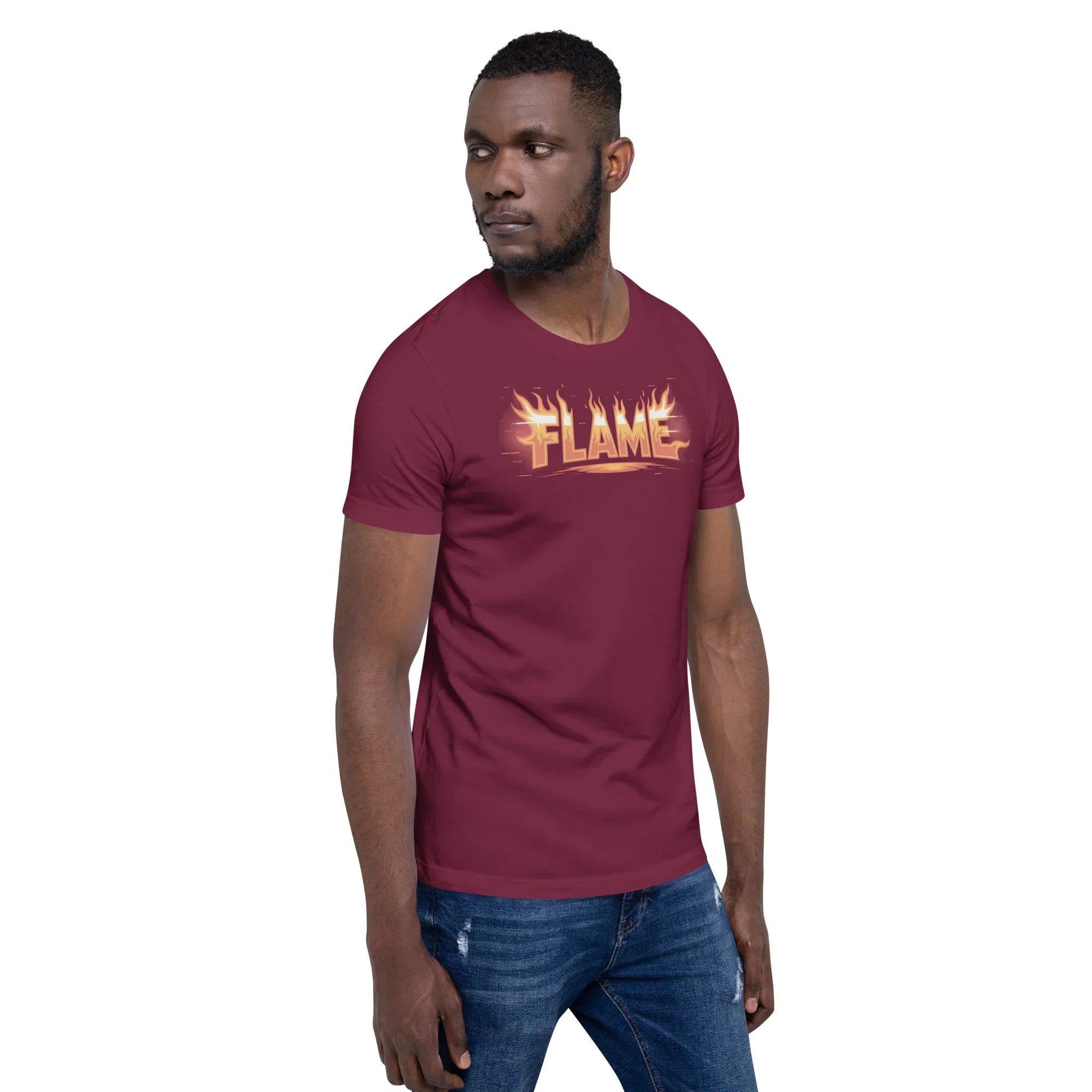 FLAME Graphic Shirt – Fiery Lettering Apparel for Action Fighters - RaZits