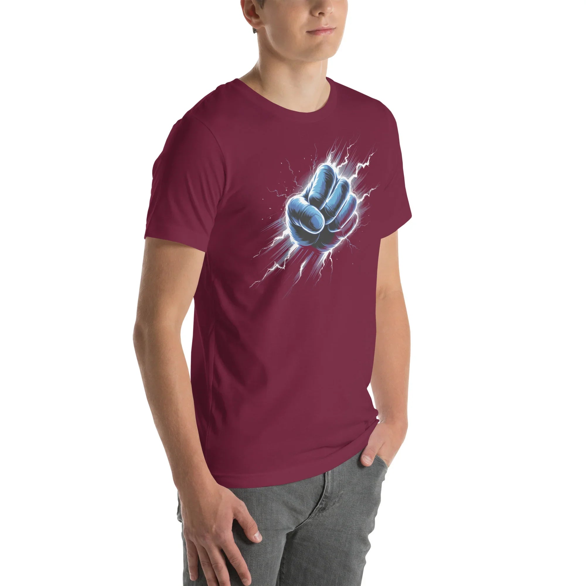 Electric Fist Graphic Shirt – Power Strike Apparel for Action Fighters - RaZits
