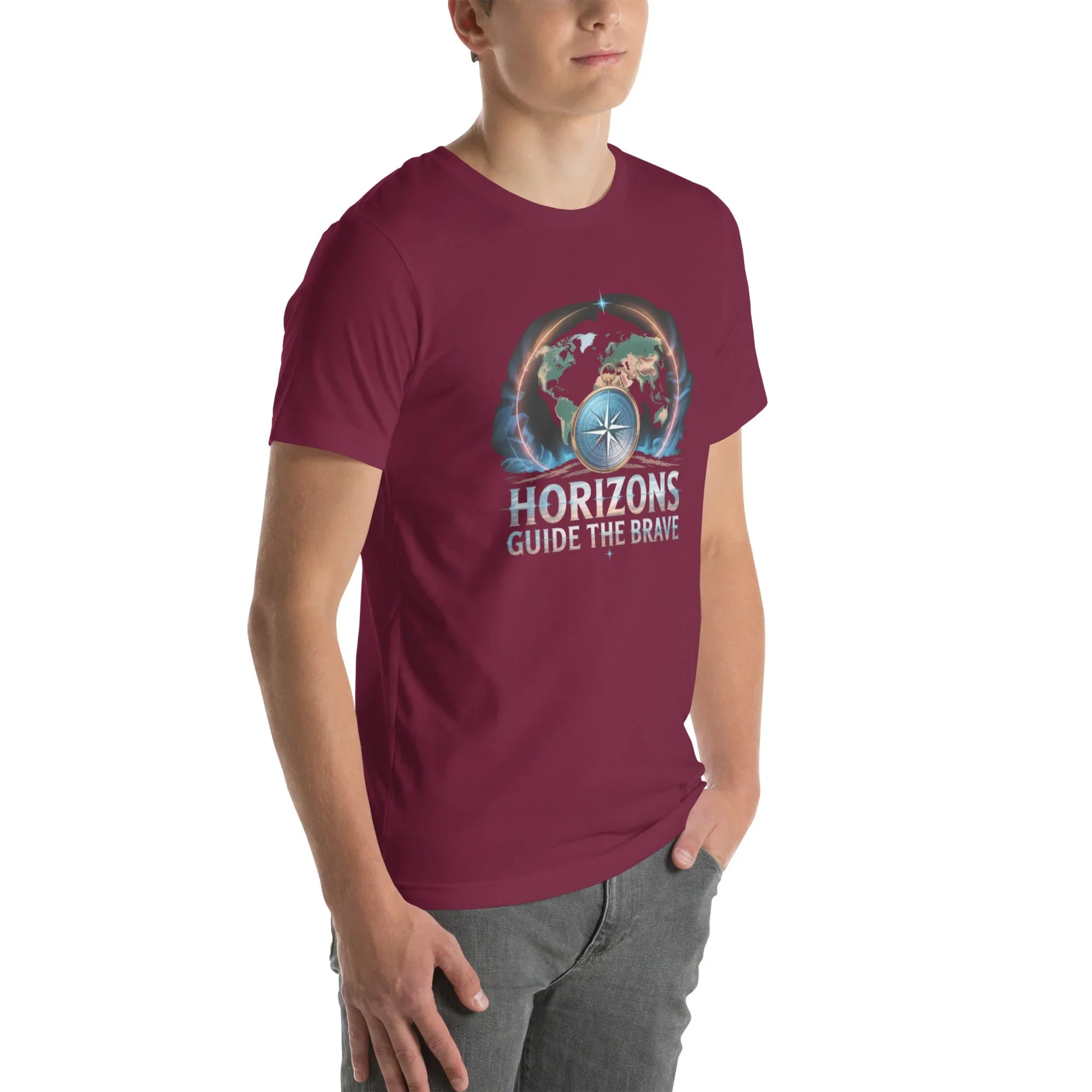 Horizons Guide the Brave T-Shirt – Compass of Courage Adventure Tee - RaZits