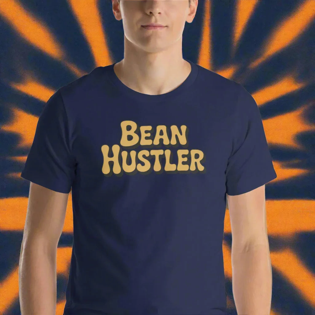 Bean Hustler T-Shirt – Bold Coffee Typography Design - RaZits