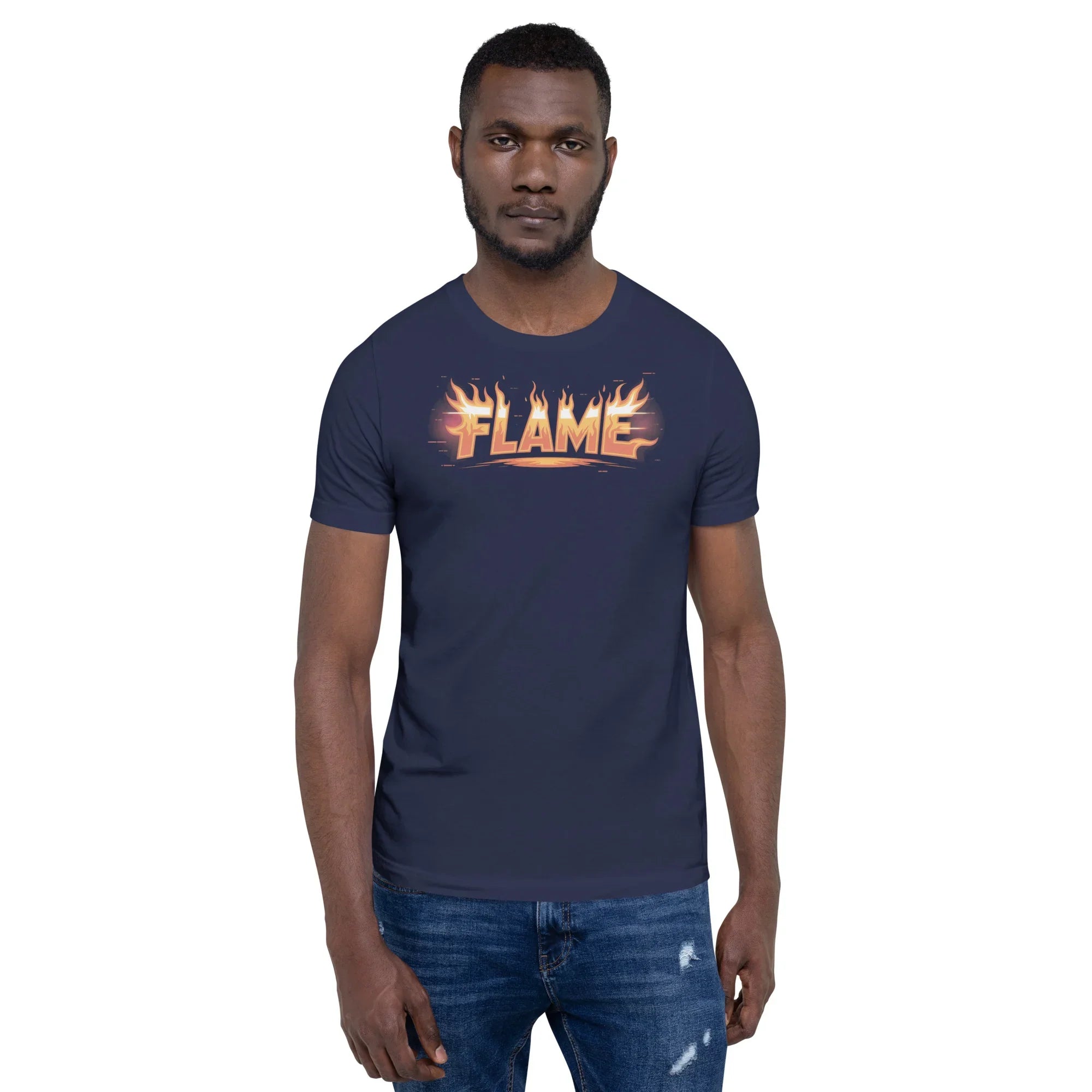 FLAME Graphic Shirt – Fiery Lettering Apparel for Action Fighters - RaZits