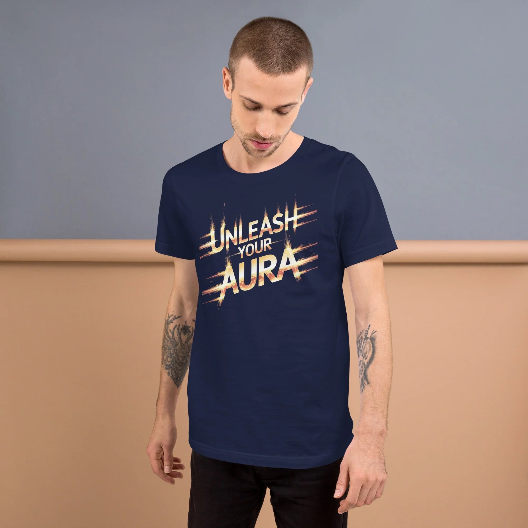 Unleash Your Aura Graphic Tee – Fiery Energy Burst Design - RaZits