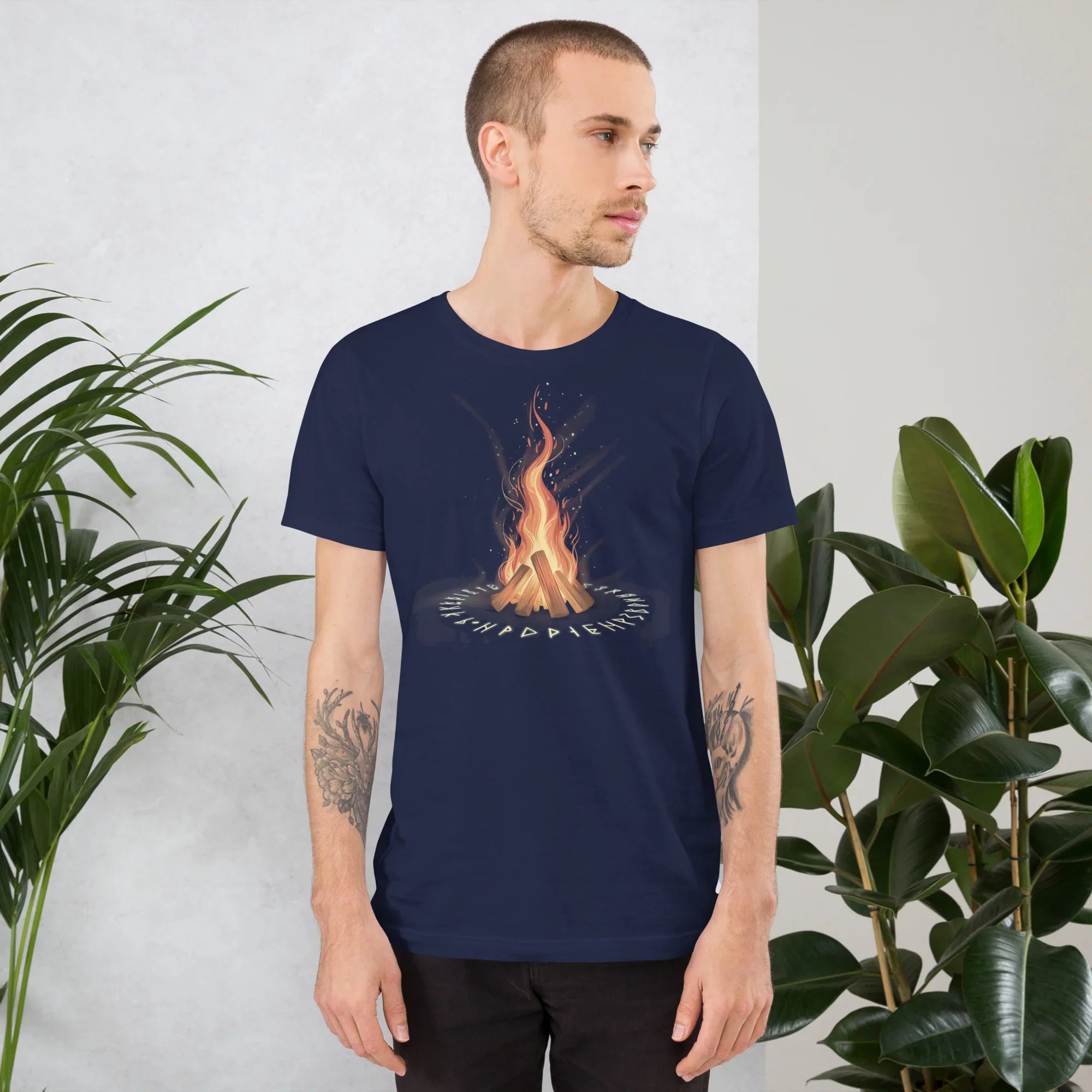 Bonfire Rune Shirt – Mystic Bonfire T Shirt with Arcane Fire Circle Design - RaZits