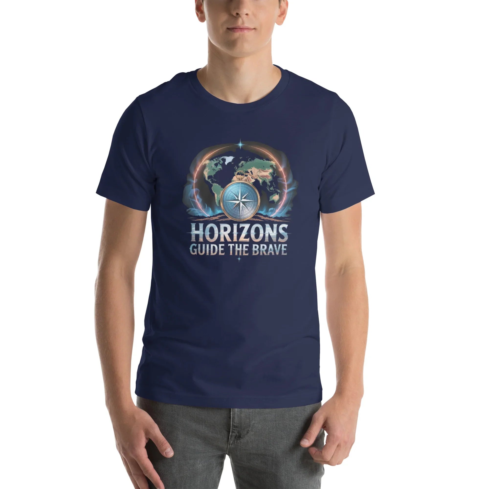 Horizons Guide the Brave T-Shirt – Compass of Courage Adventure Tee - RaZits