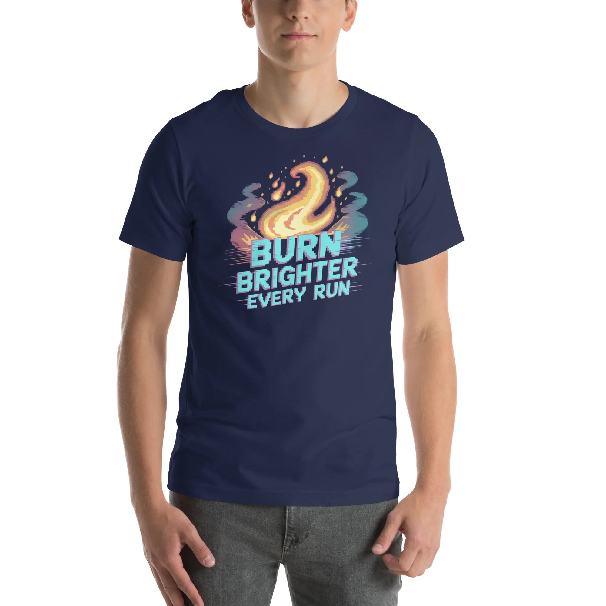 Burn Brighter Shirt – Pixel Flame Roguelike Tee - RaZits