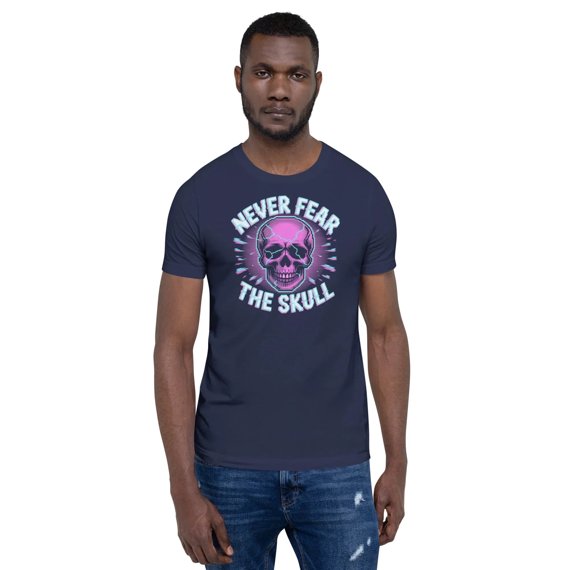Never Fear The Skull Roguelike Shirt – Neon Pixel Gamer Tee - RaZits
