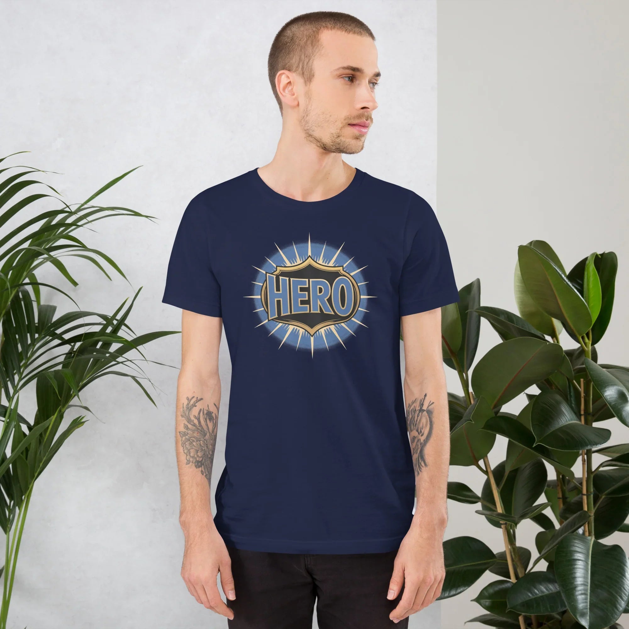 Hero Emblem Adventure Shirt – Bold Crest Graphic Tee - RaZits