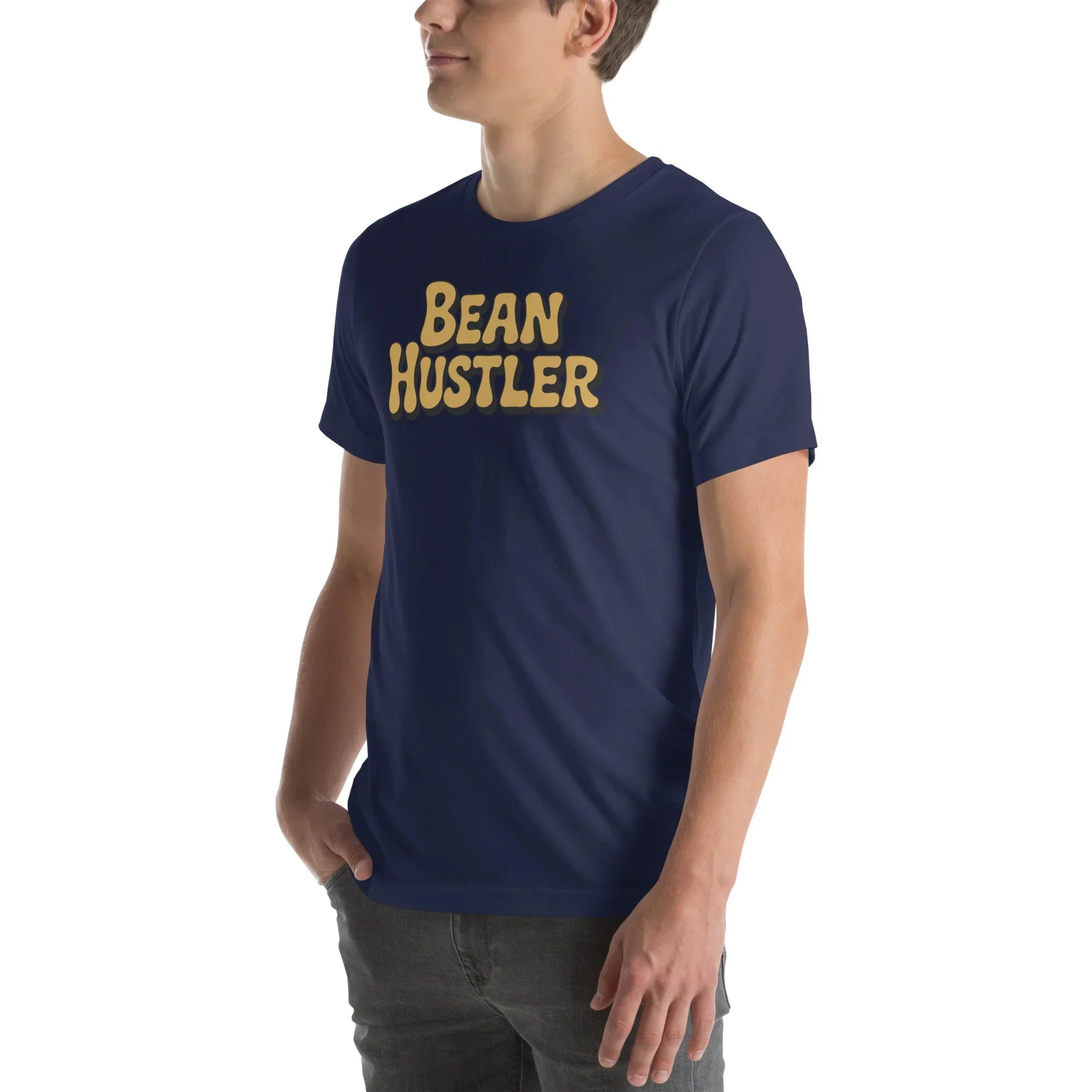Bean Hustler T-Shirt – Bold Coffee Typography Design - RaZits