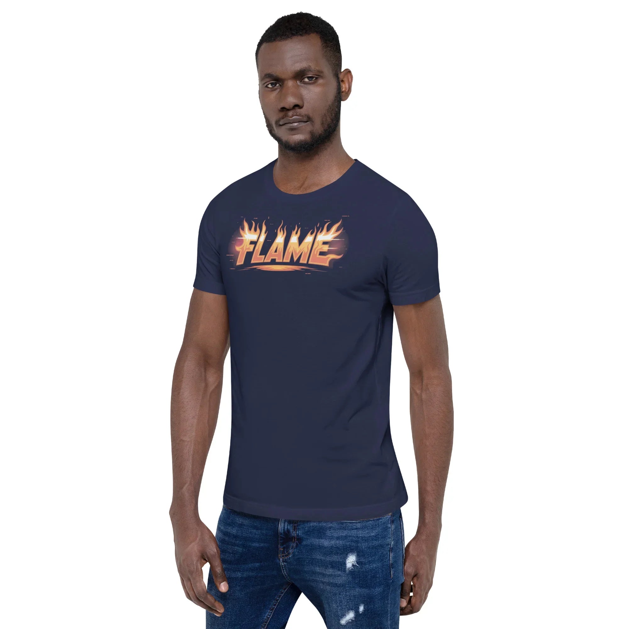 FLAME Graphic Shirt – Fiery Lettering Apparel for Action Fighters - RaZits
