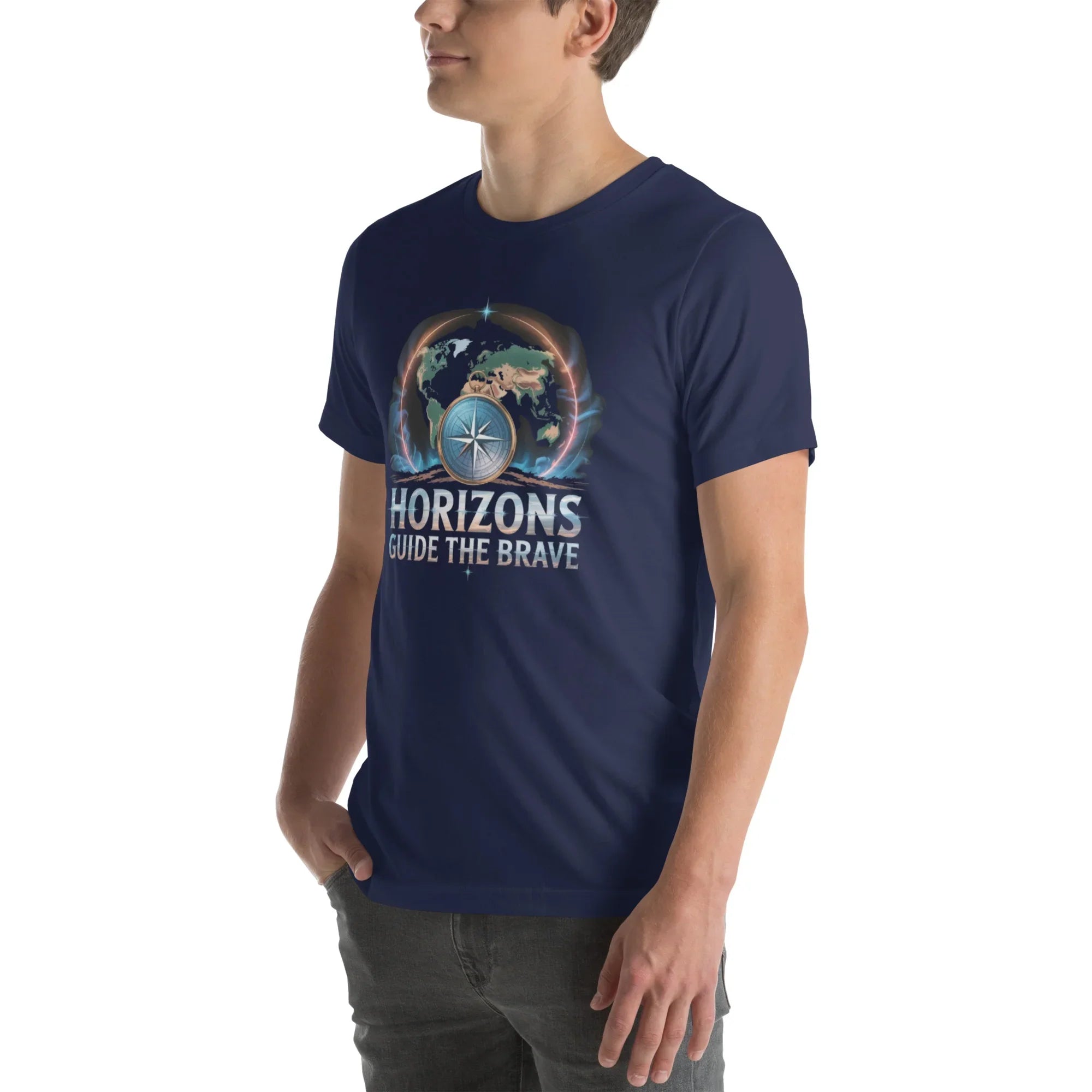 Horizons Guide the Brave T-Shirt – Compass of Courage Adventure Tee - RaZits