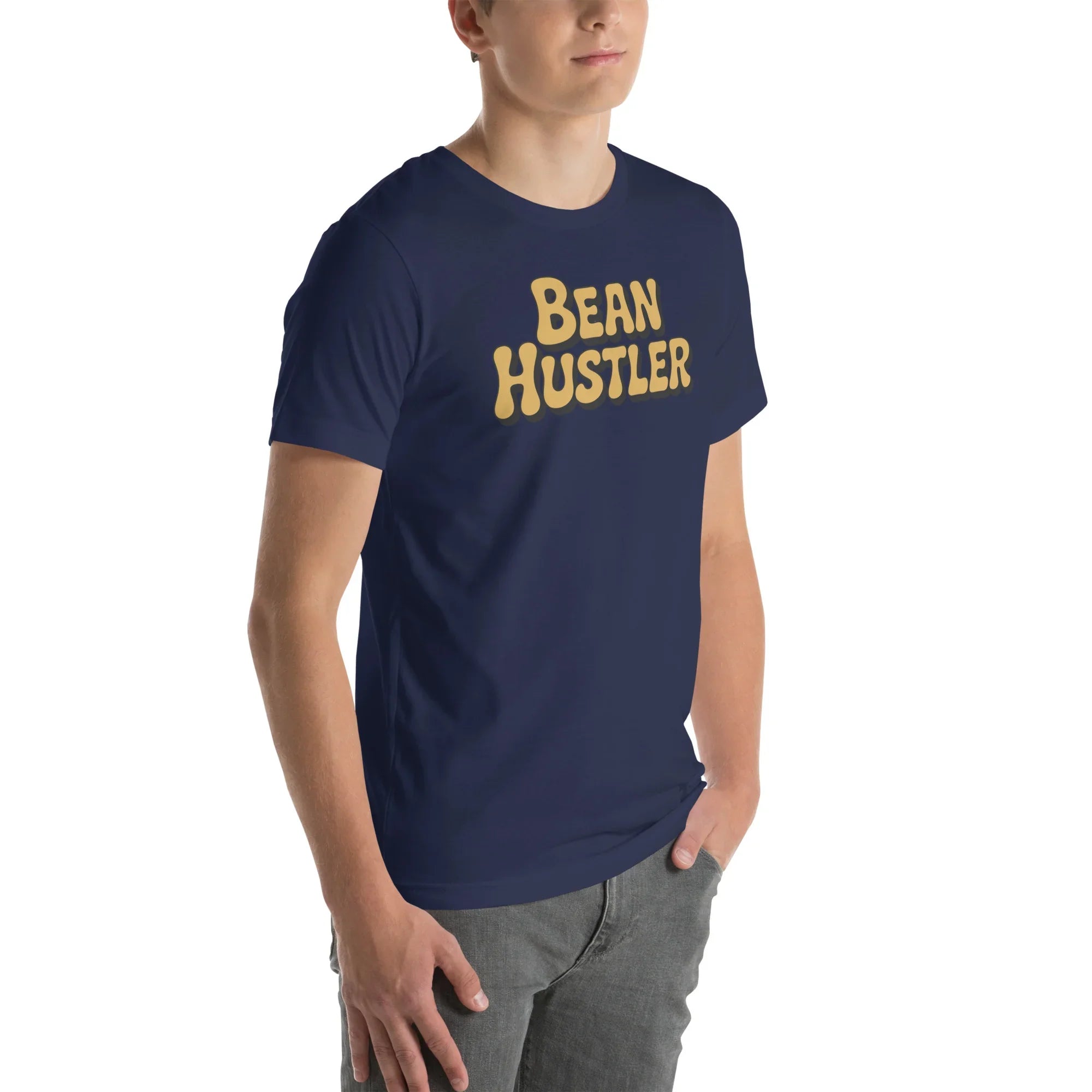 Bean Hustler T-Shirt – Bold Coffee Typography Design - RaZits