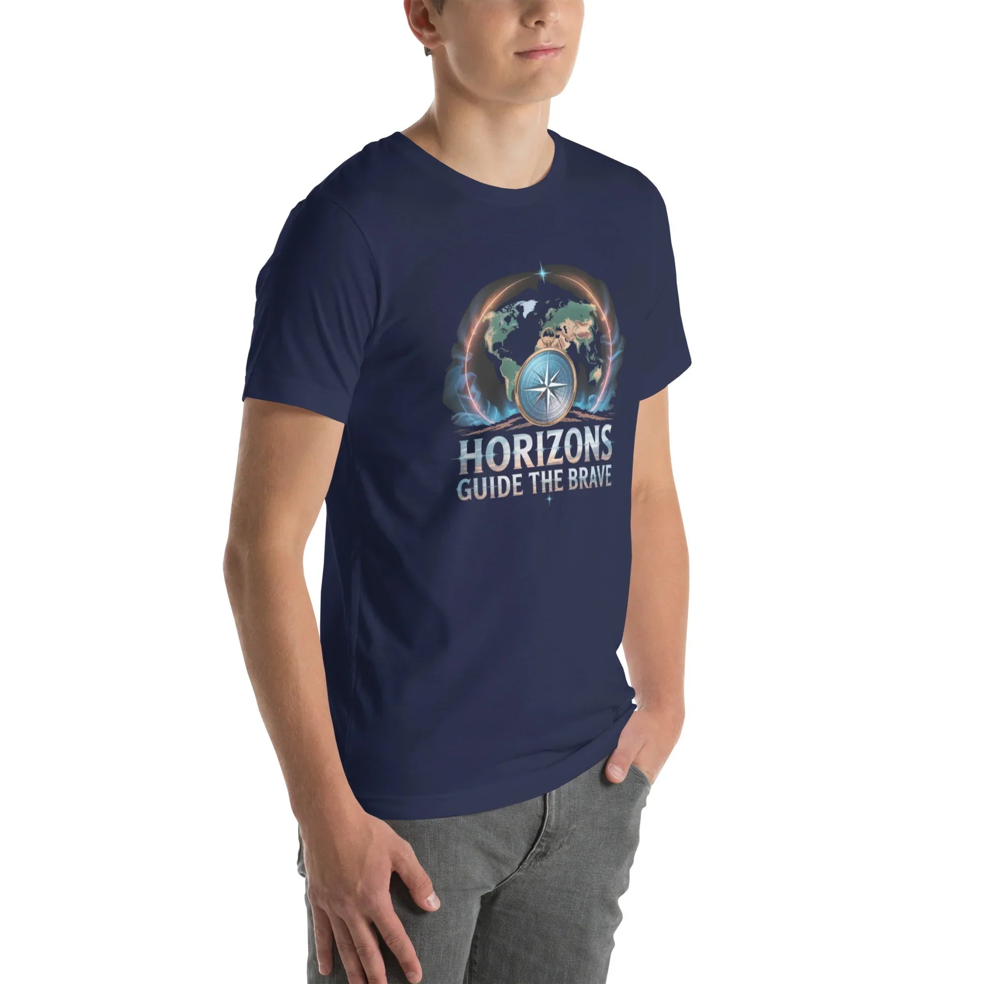 Horizons Guide the Brave T-Shirt – Compass of Courage Adventure Tee - RaZits