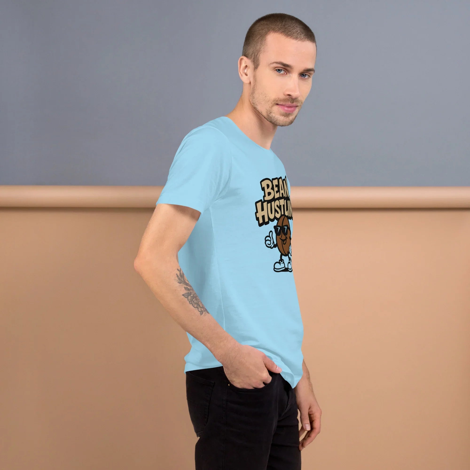 Bean Hustlin’ T-Shirt – Cool Coffee Bean Cartoon - RaZits