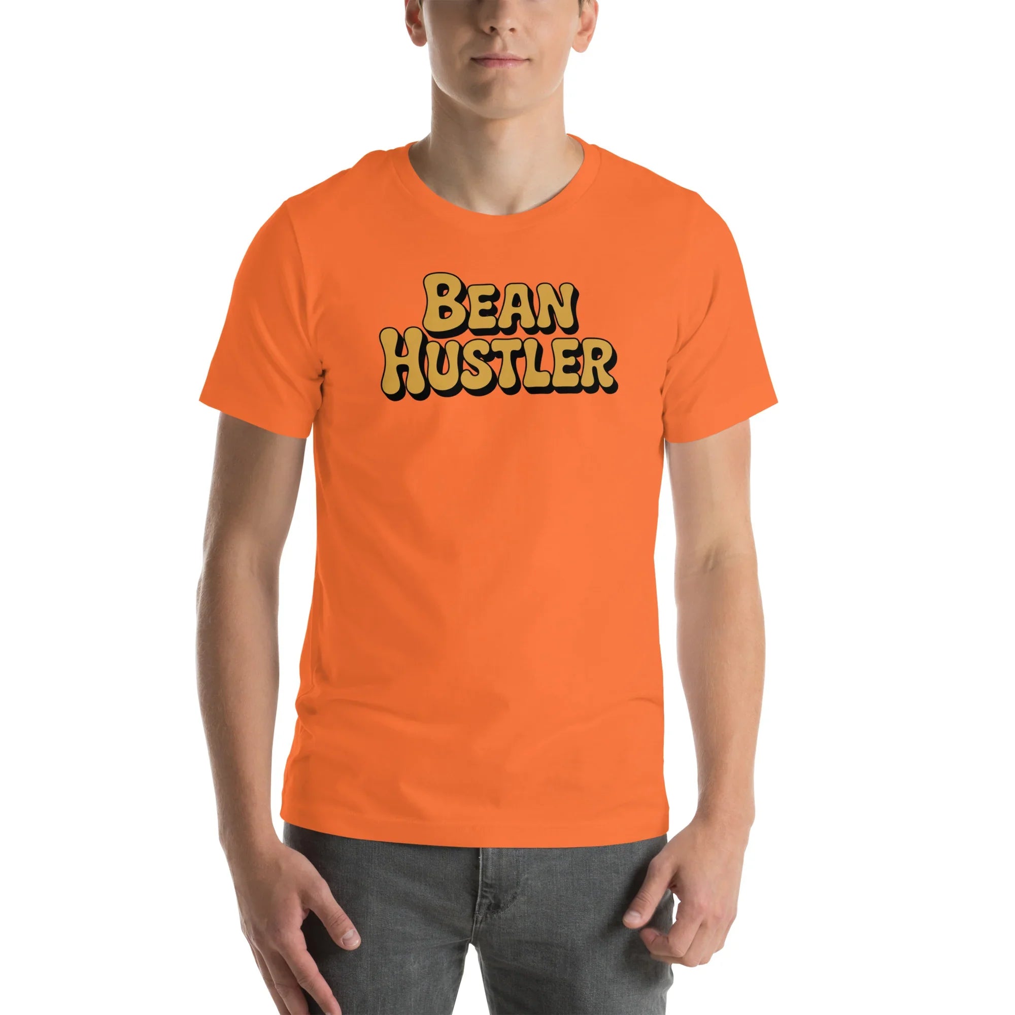 Bean Hustler T-Shirt – Bold Coffee Typography Design - RaZits