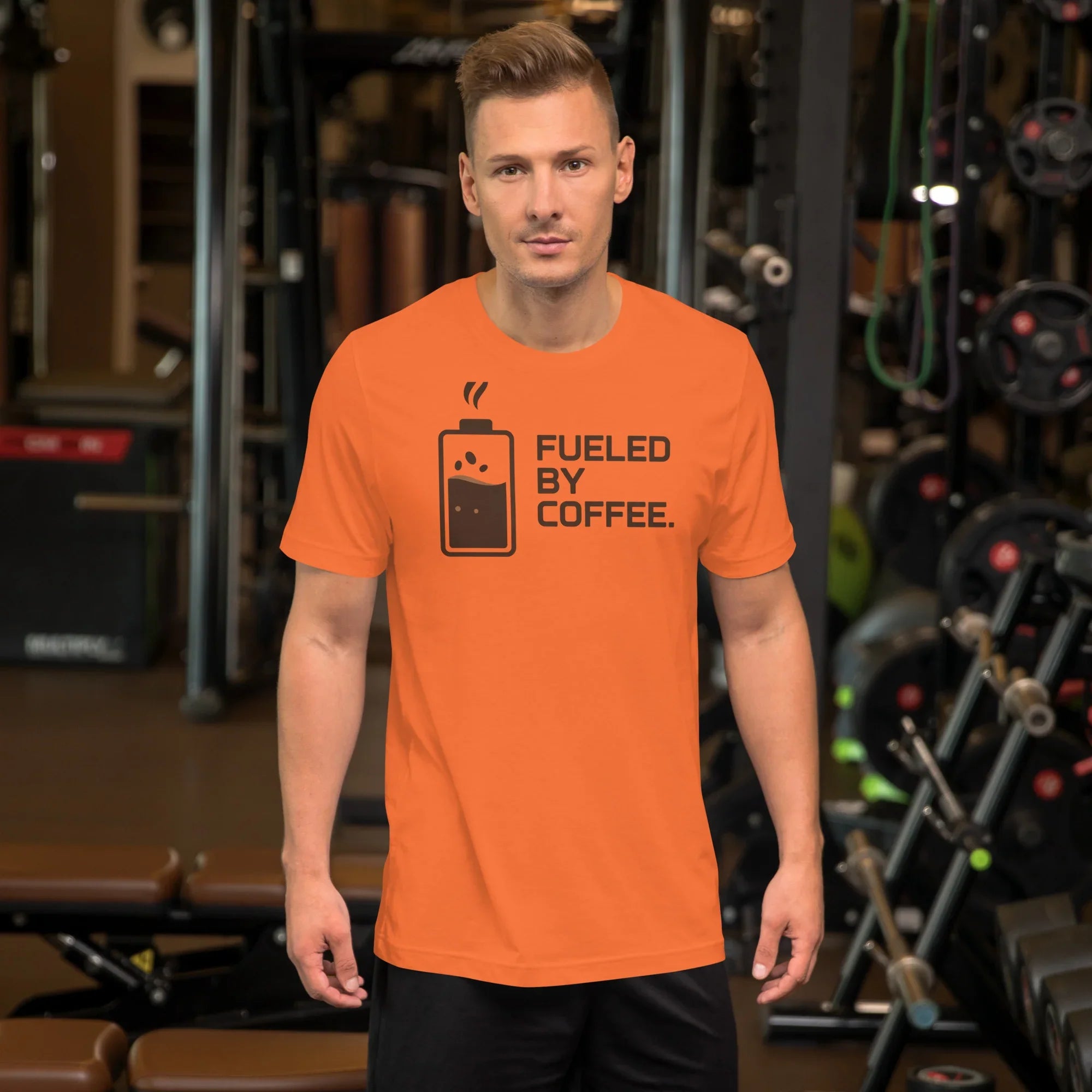 Fueled by Coffee T-Shirt – Battery Power Coffee Graphic - RaZits