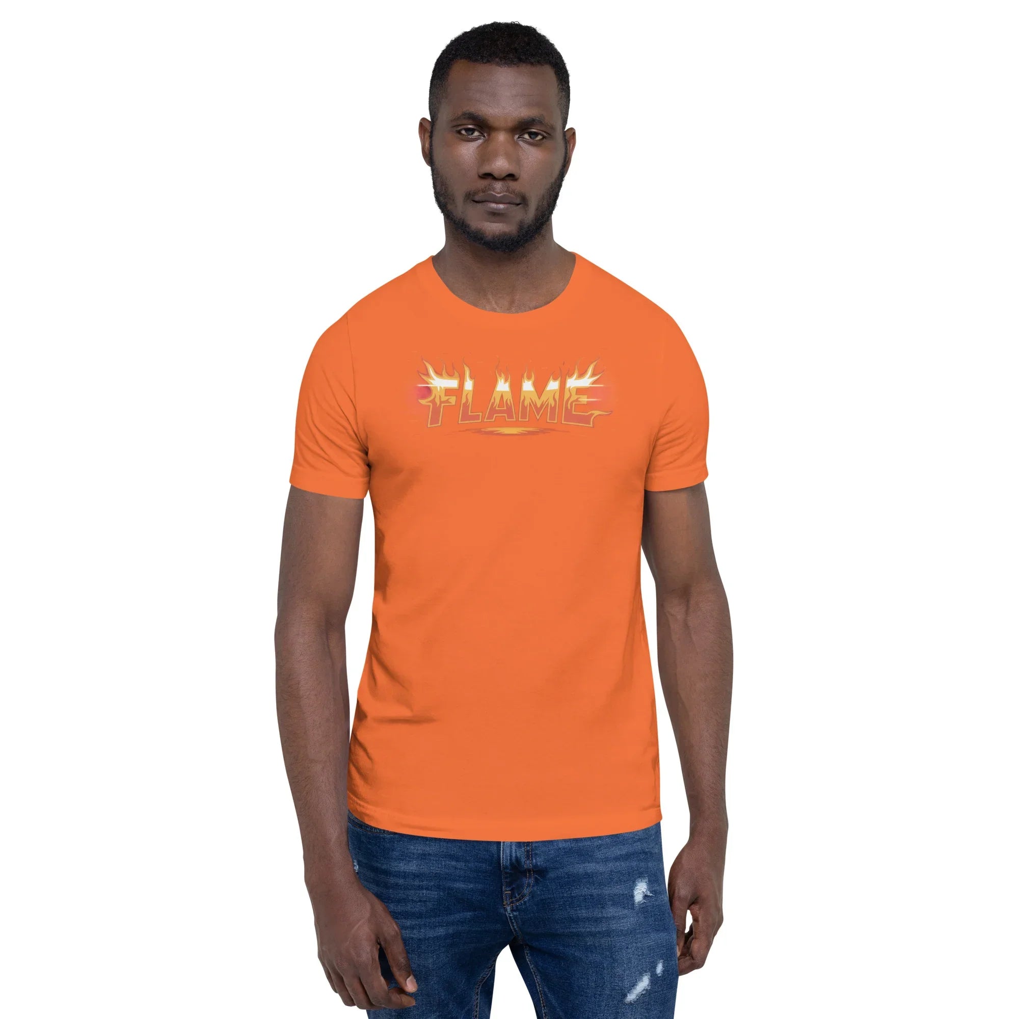 FLAME Graphic Shirt – Fiery Lettering Apparel for Action Fighters - RaZits