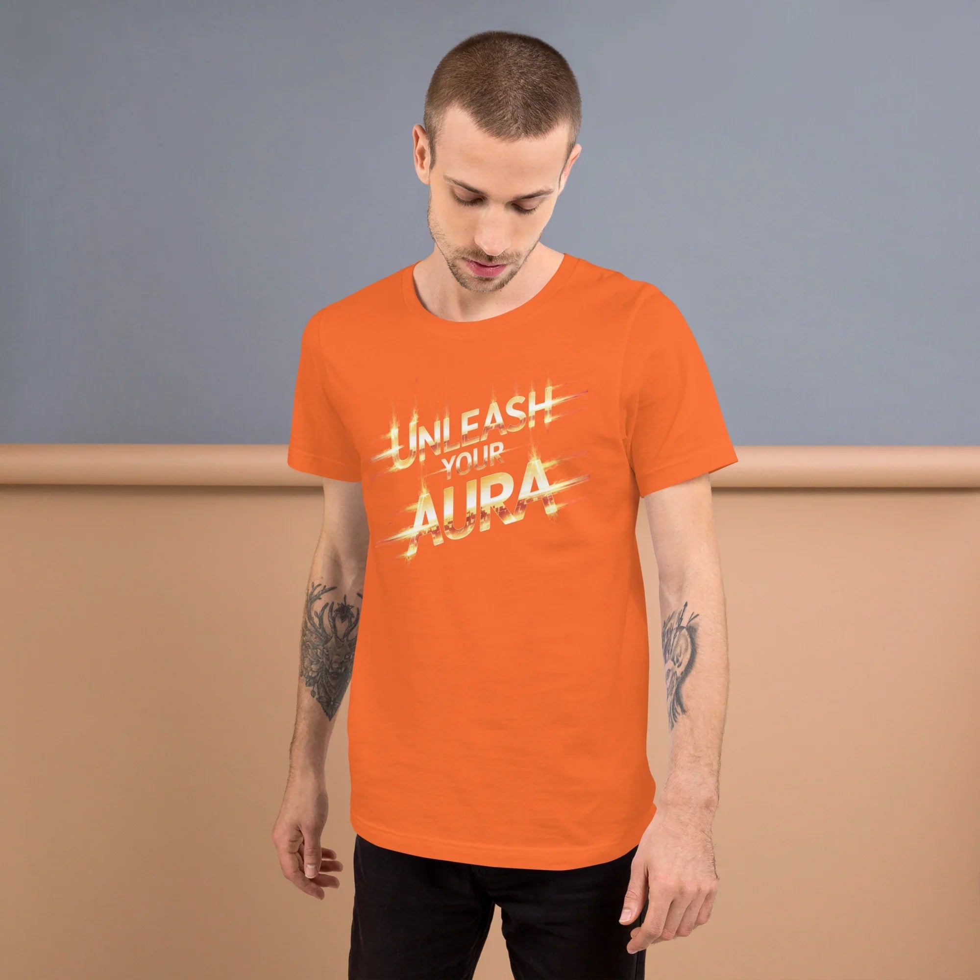 Unleash Your Aura Graphic Tee – Fiery Energy Burst Design - RaZits