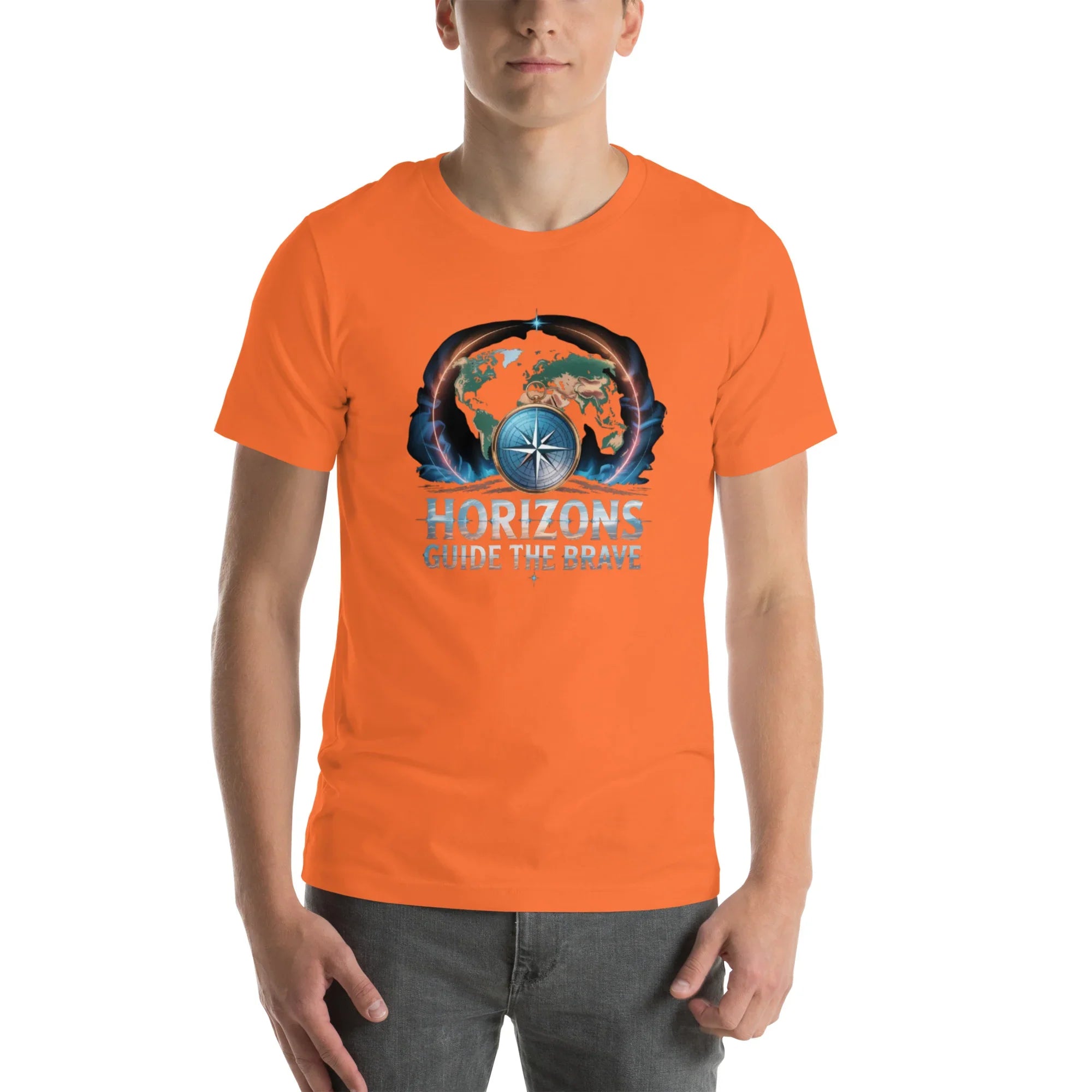 Horizons Guide the Brave T-Shirt – Compass of Courage Adventure Tee - RaZits