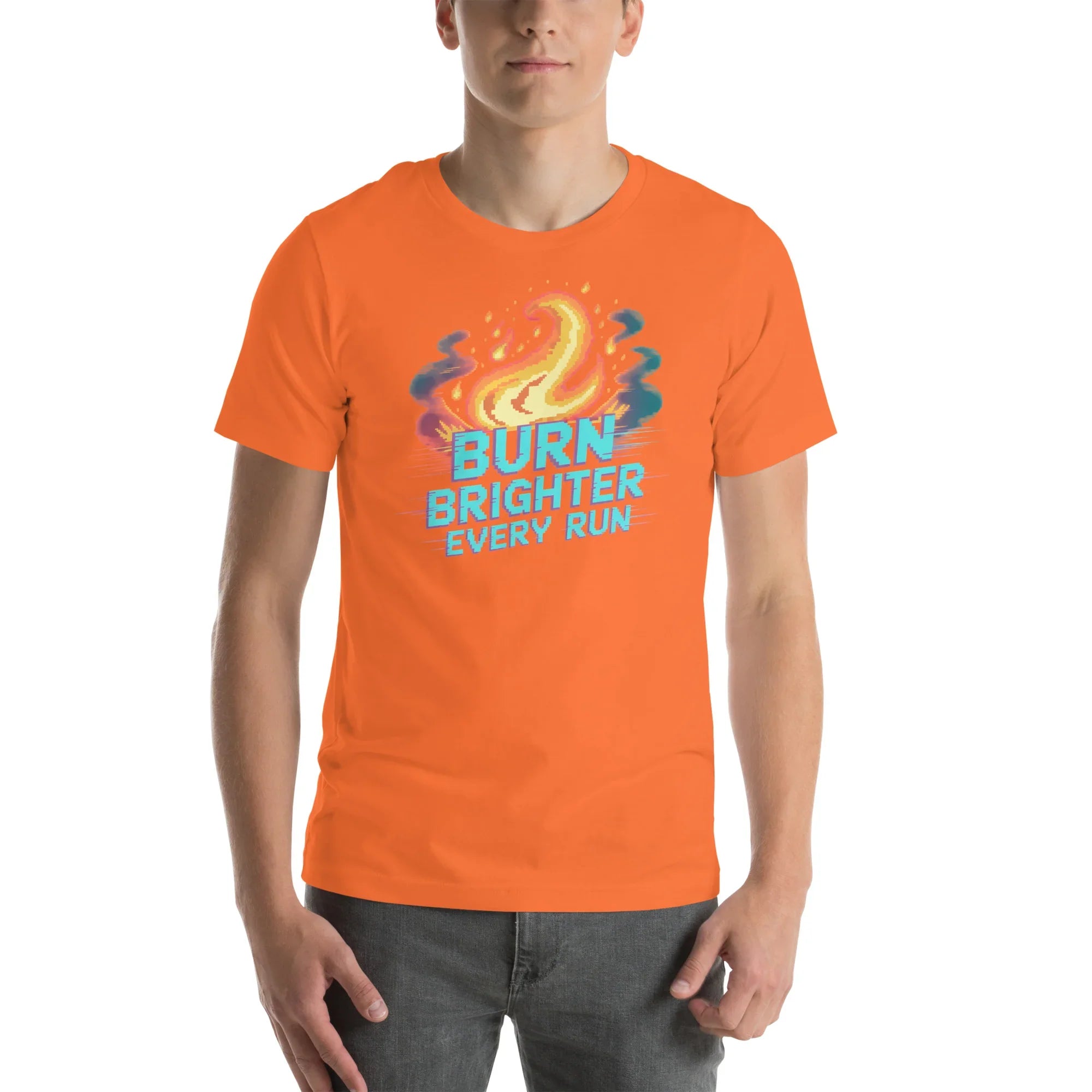 Burn Brighter Shirt – Pixel Flame Roguelike Tee - RaZits