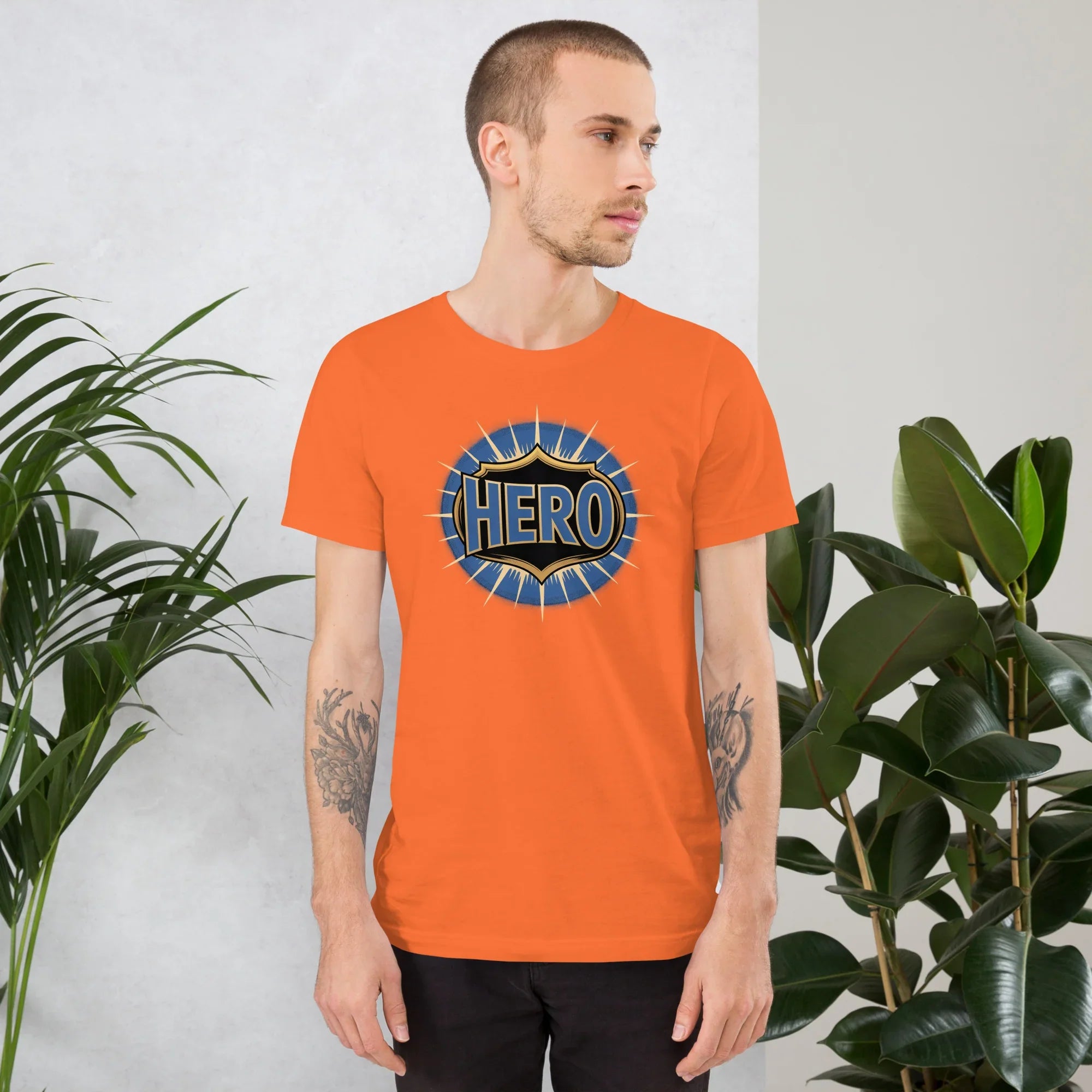 Hero Emblem Adventure Shirt – Bold Crest Graphic Tee - RaZits