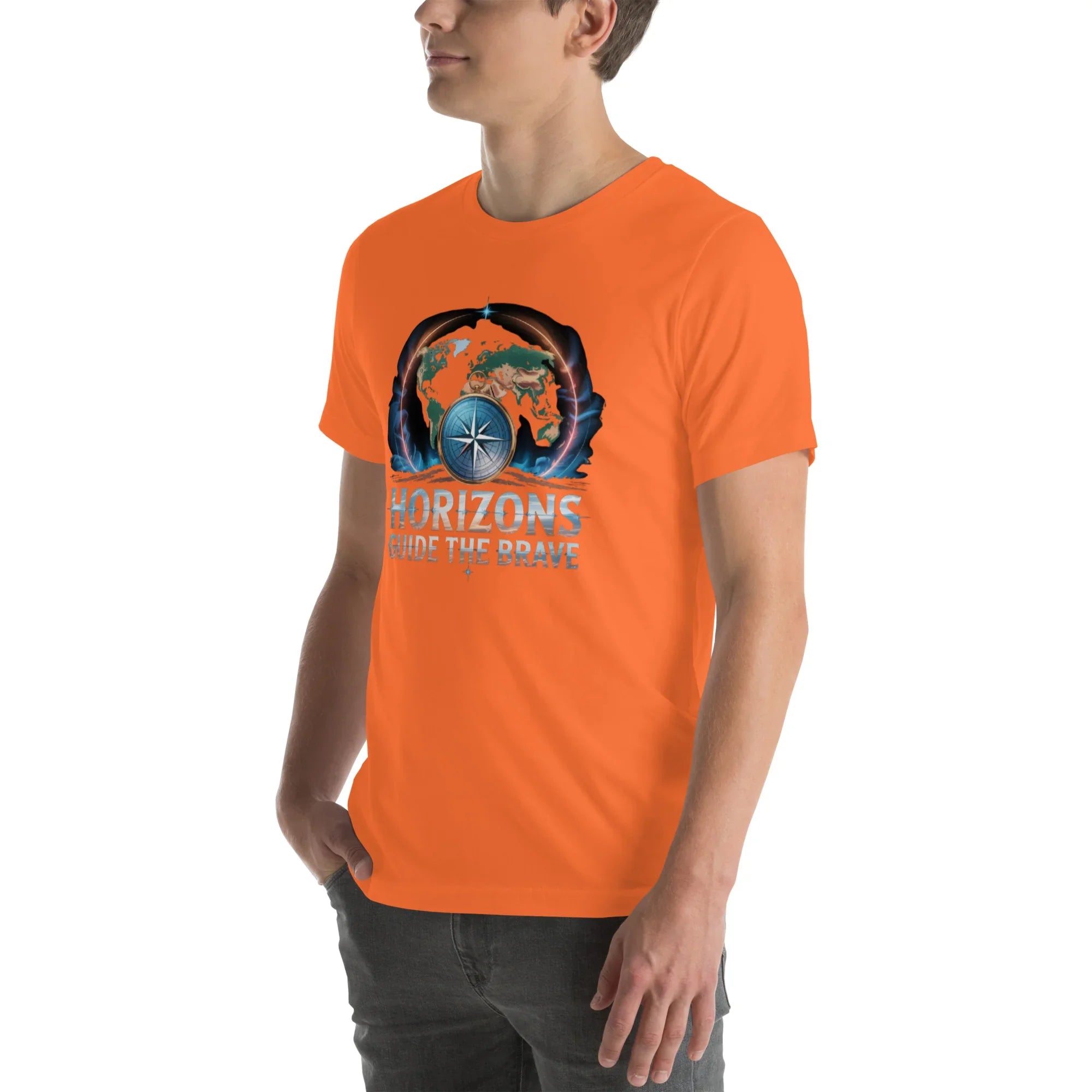 Horizons Guide the Brave T-Shirt – Compass of Courage Adventure Tee - RaZits