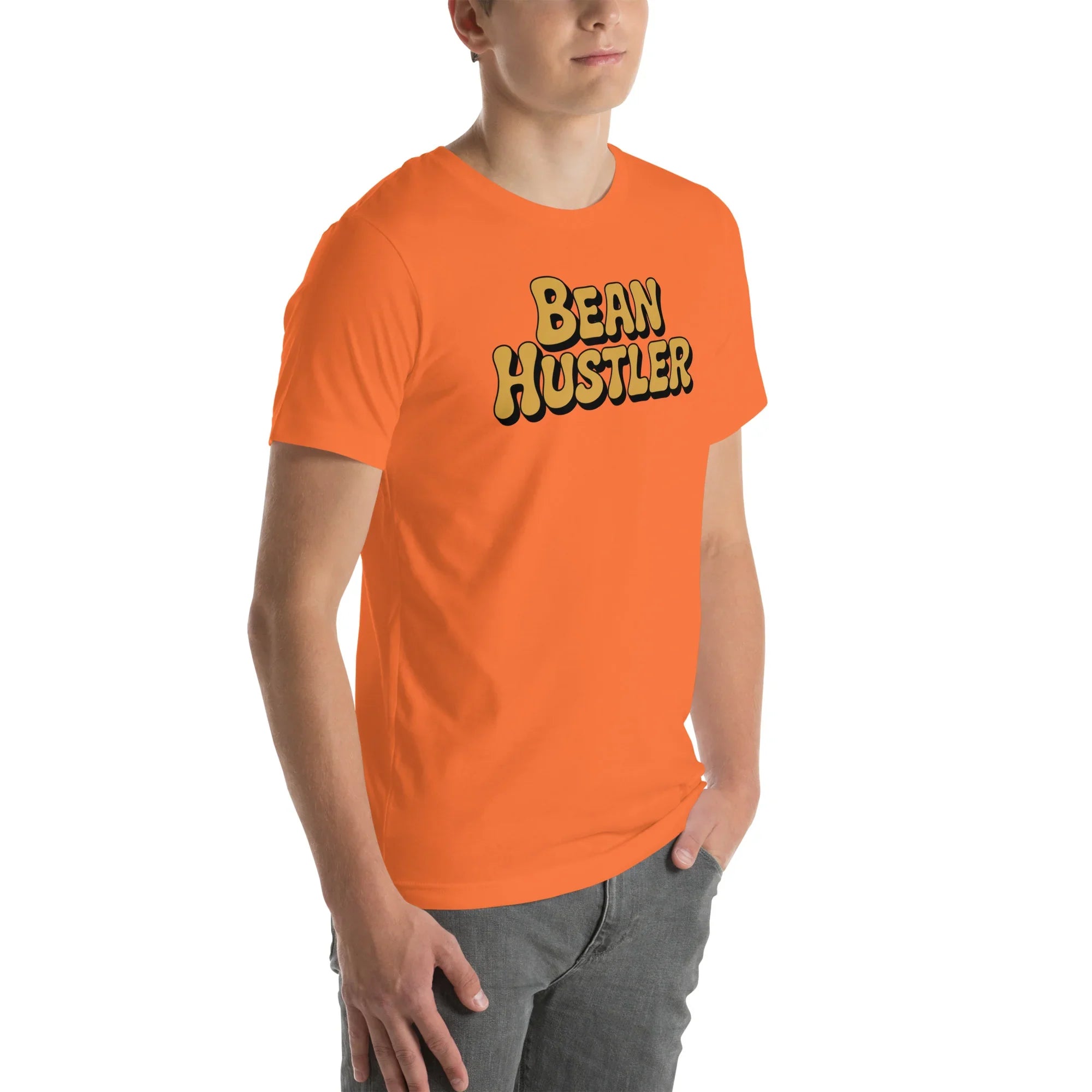 Bean Hustler T-Shirt – Bold Coffee Typography Design - RaZits