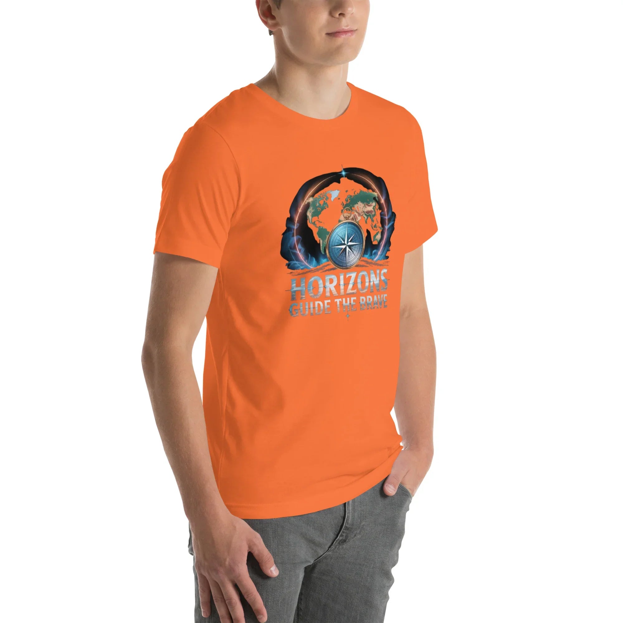 Horizons Guide the Brave T-Shirt – Compass of Courage Adventure Tee - RaZits