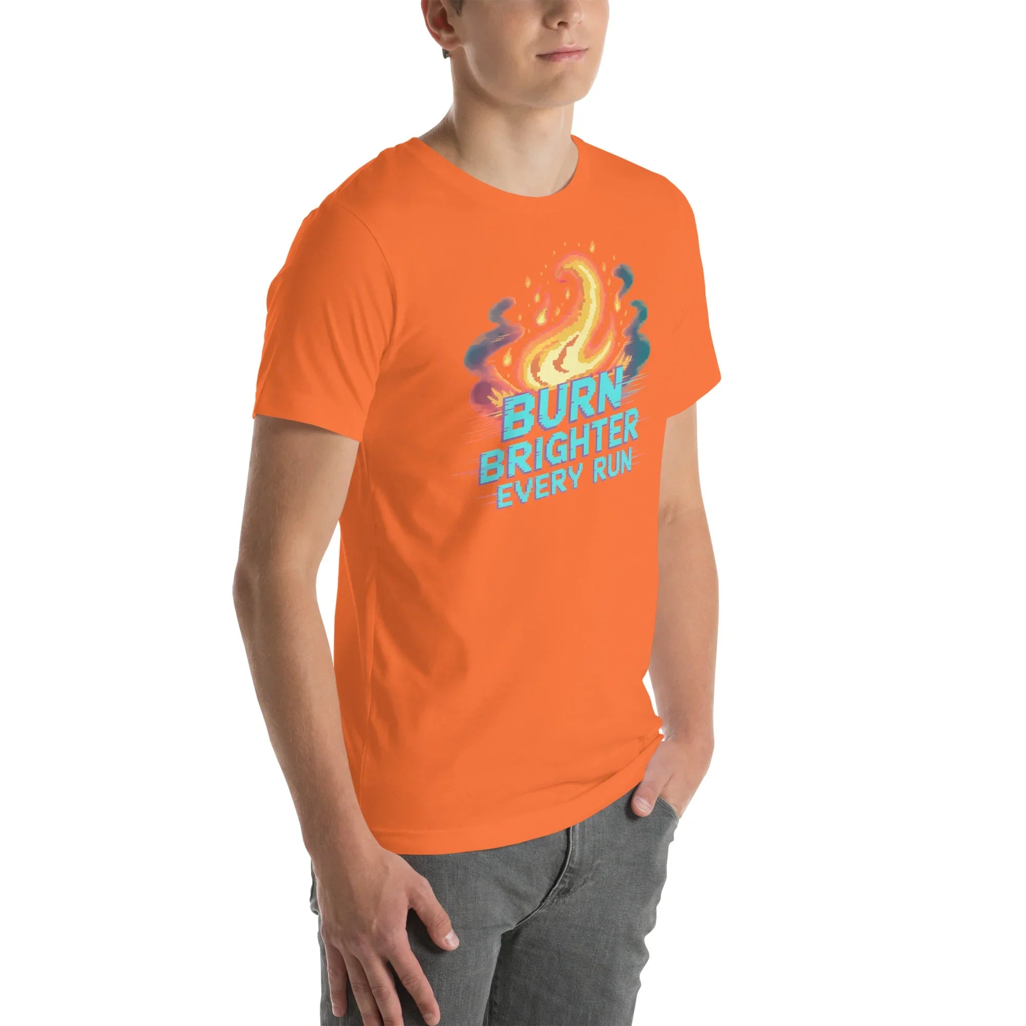 Burn Brighter Shirt – Pixel Flame Roguelike Tee - RaZits